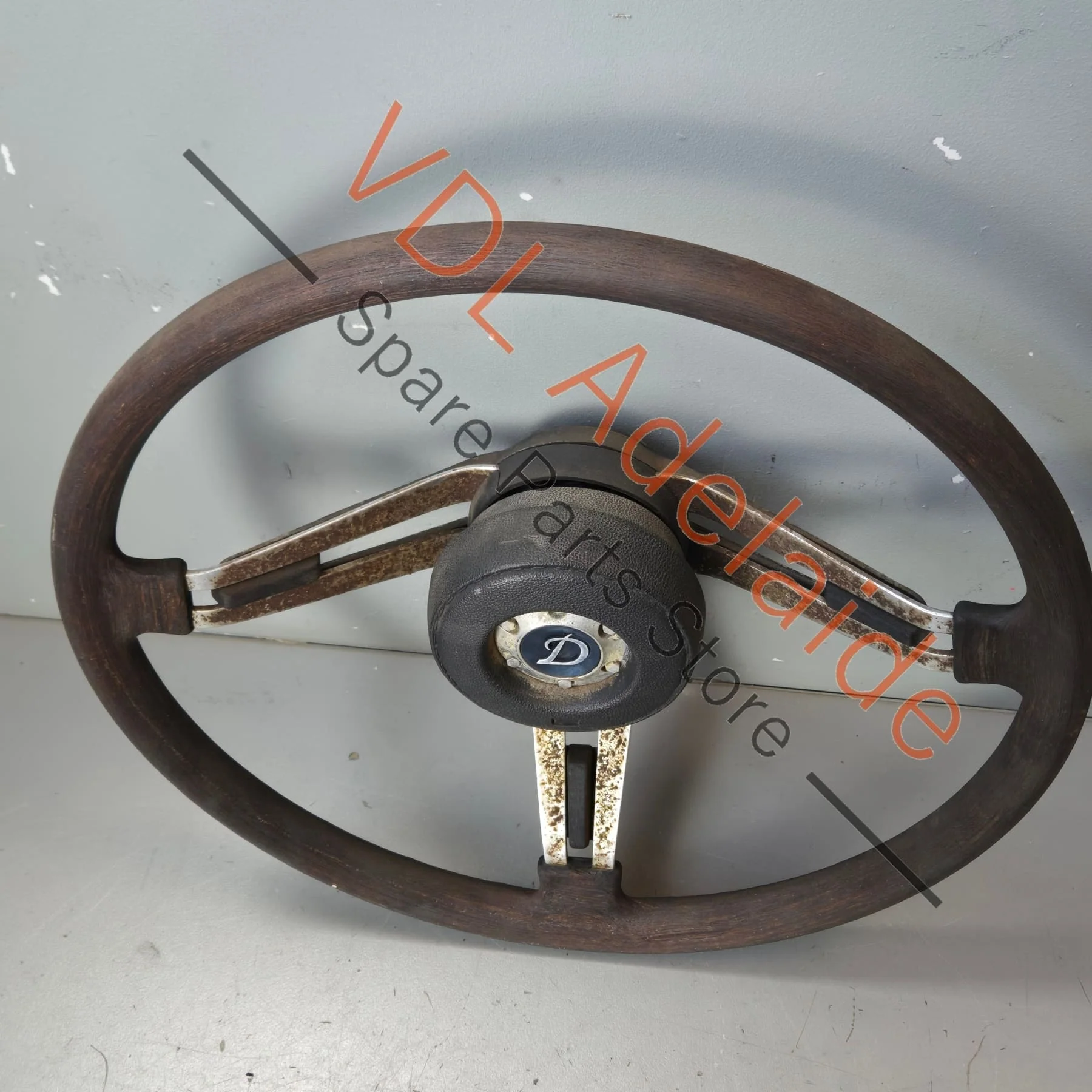 Datsun 240K C110 Kenmeri Skyline Original 3x Spoke Steering Wheel with Horn Buttons - Image 9