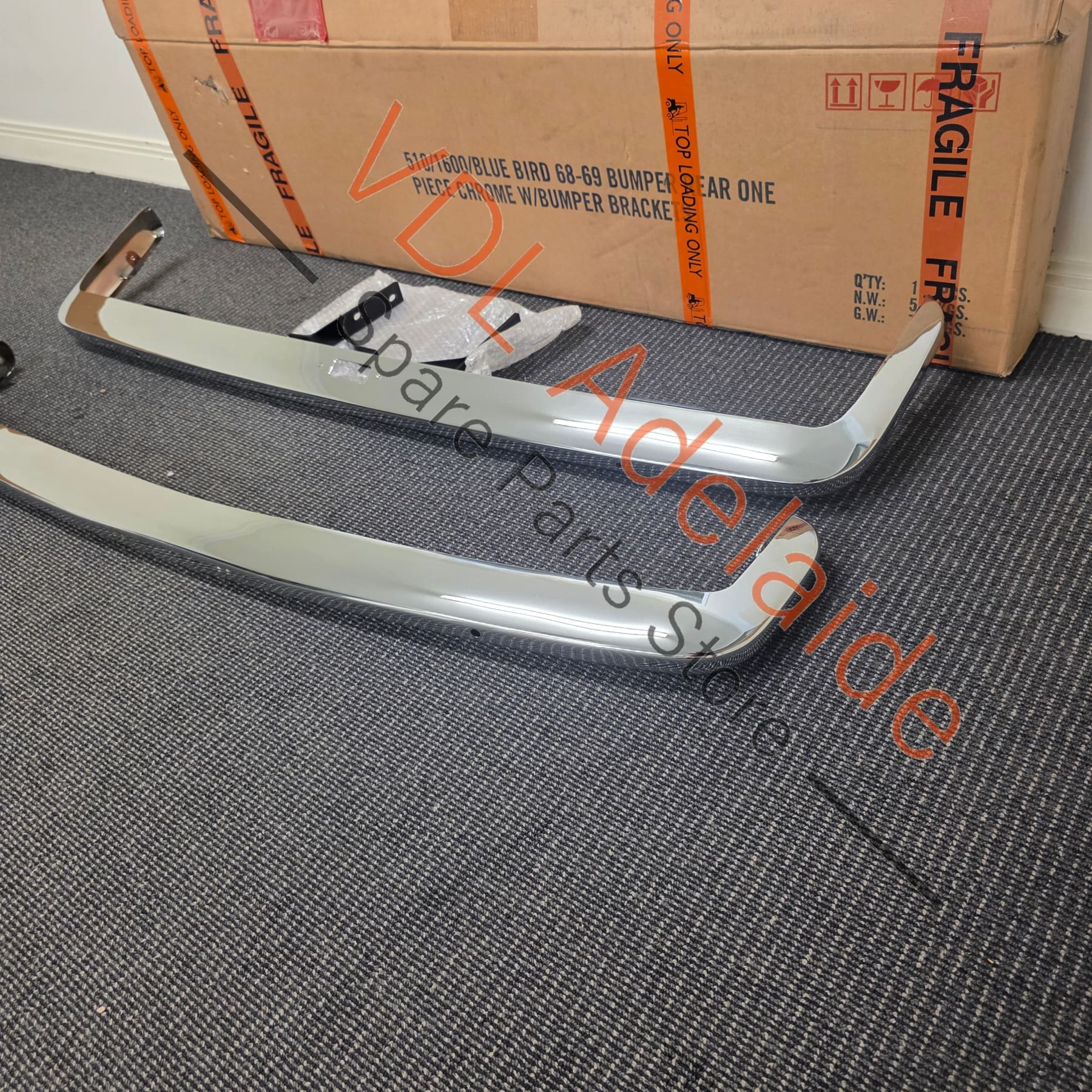 Datsun 510 1600 Bluebird Chrome Plated Stainless Steel Bumper Bar Set Aftermarket - Image 2