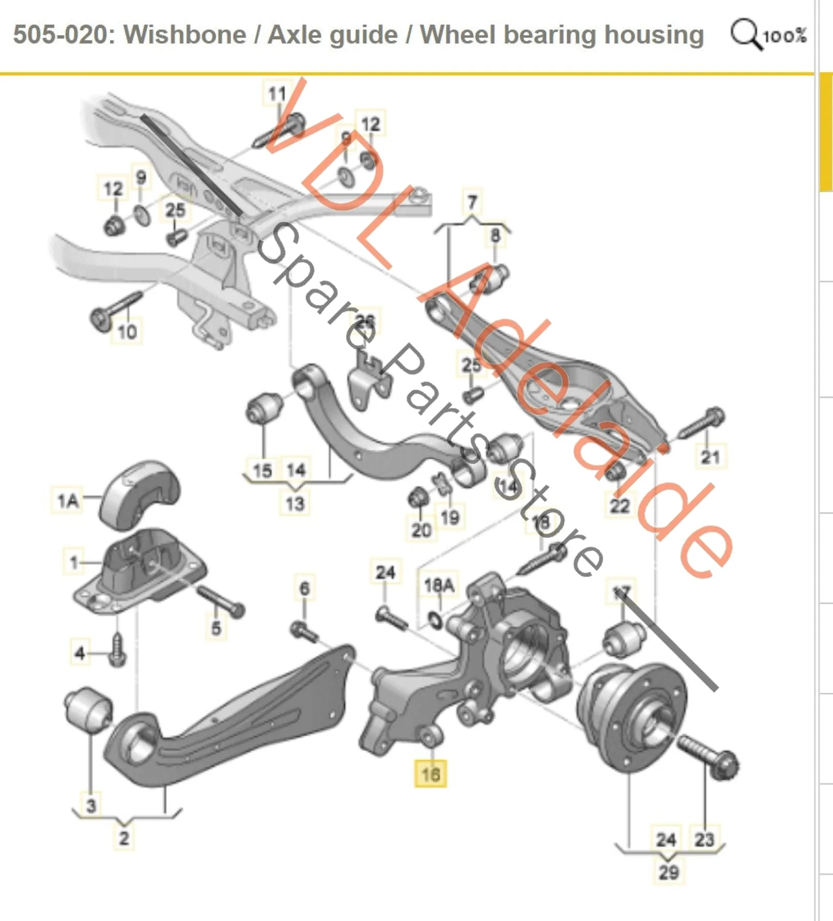 Audi Q3 RS3 RSQ3 Tiguan Rear Left Wheel Bearing Housing Stub Knuckle 5QF505435F - Image 2