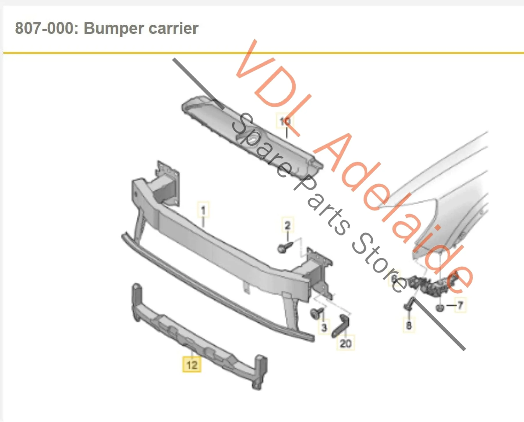Audi Q3 Front Bumper Foam Infil Filler Piece 83A807550B - Image 2