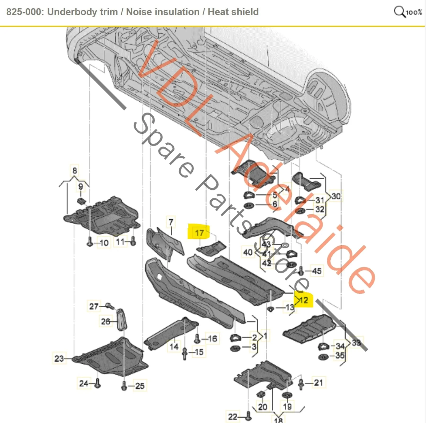 VW Golf Mk7 Left Side Underbody Trim Cover Splash Panel Guard 5Q0825201L 5Q0825271A - Image 2
