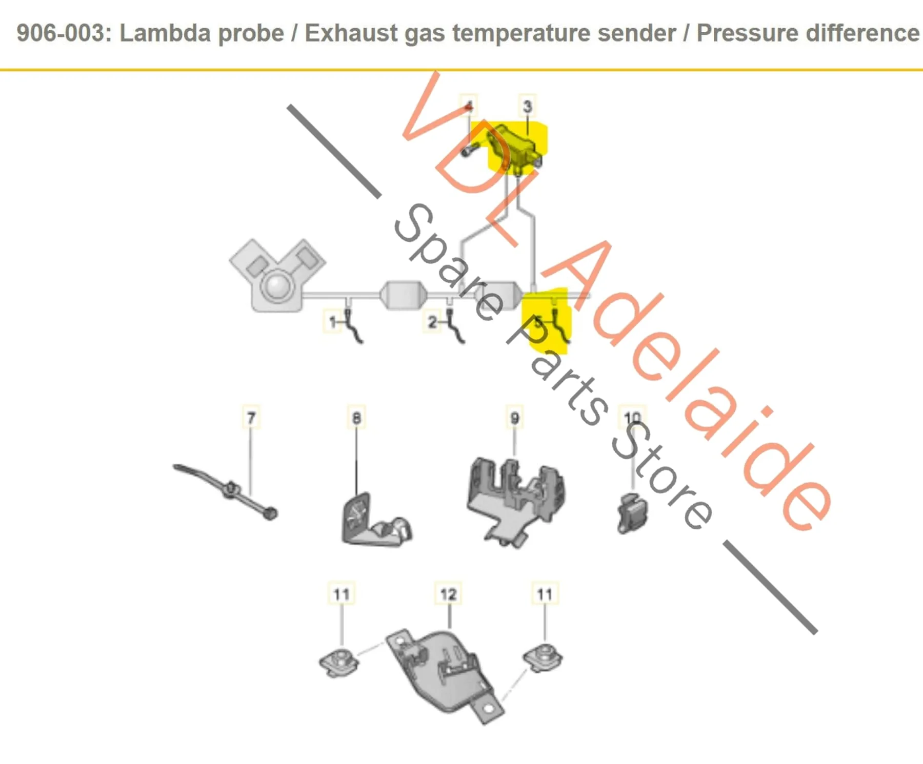 Audi RS3 RSQ3 F3 Exhaust Pressure Difference Sensor After Particulate Filter 8S0919519 057906051H - Image 2