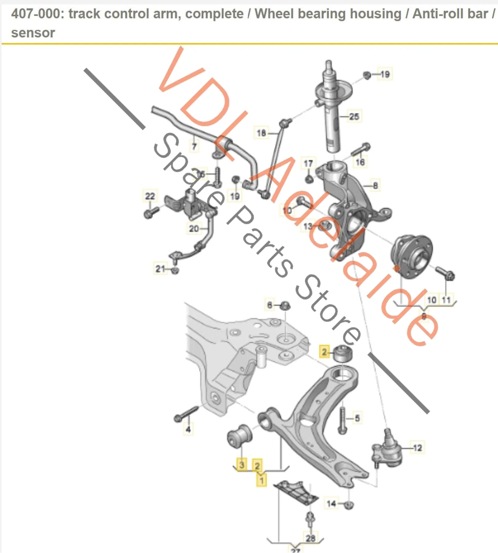 Audi RSQ3 F3 Front Right Lower Track Control Arm Suspension Wishbone 83A407152A 3Q0407154D - Image 2