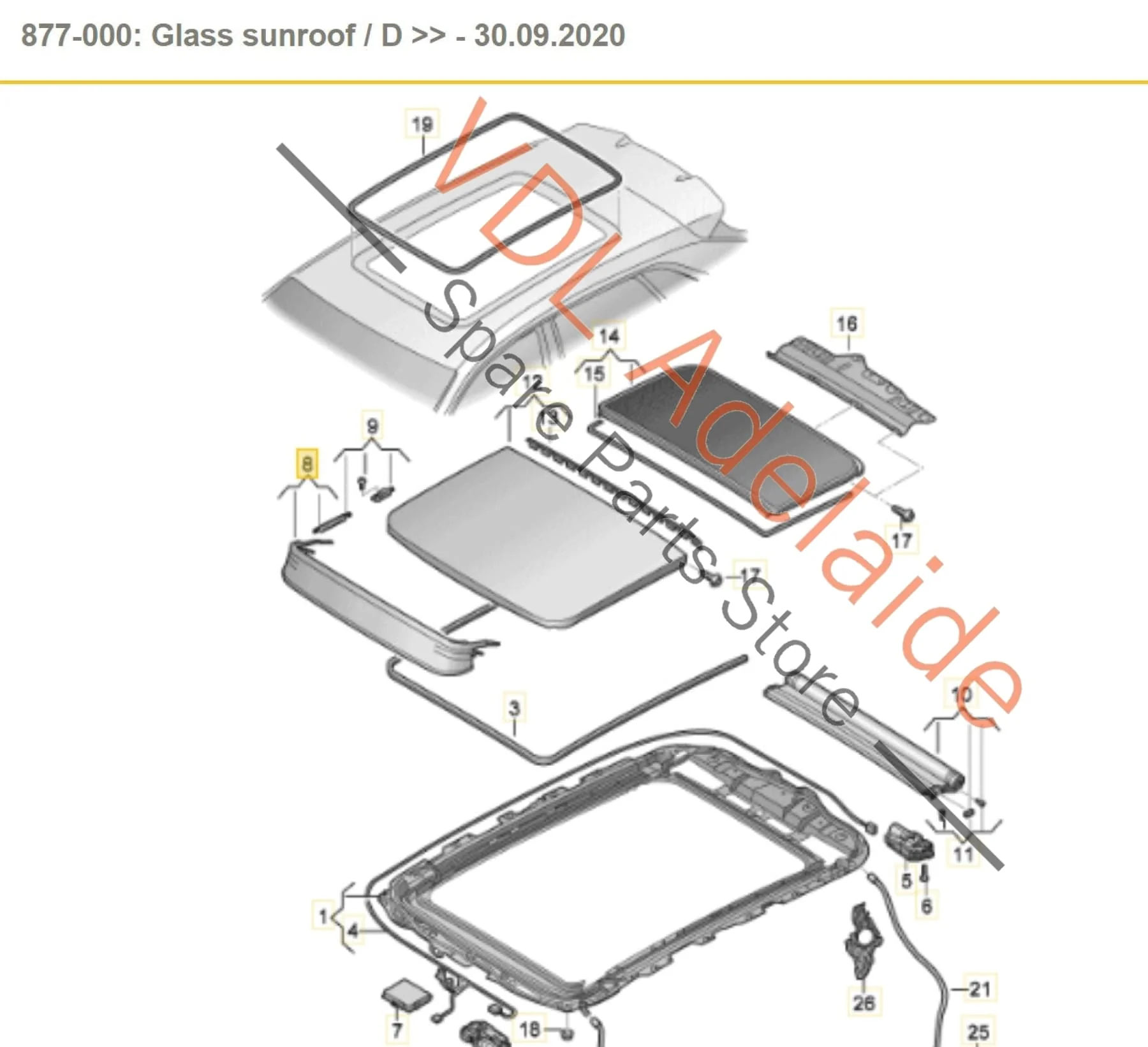Audi Q3 RSQ3 F3 Sunroof Wind Deflector 4M8877651 4M8877651A - Image 2