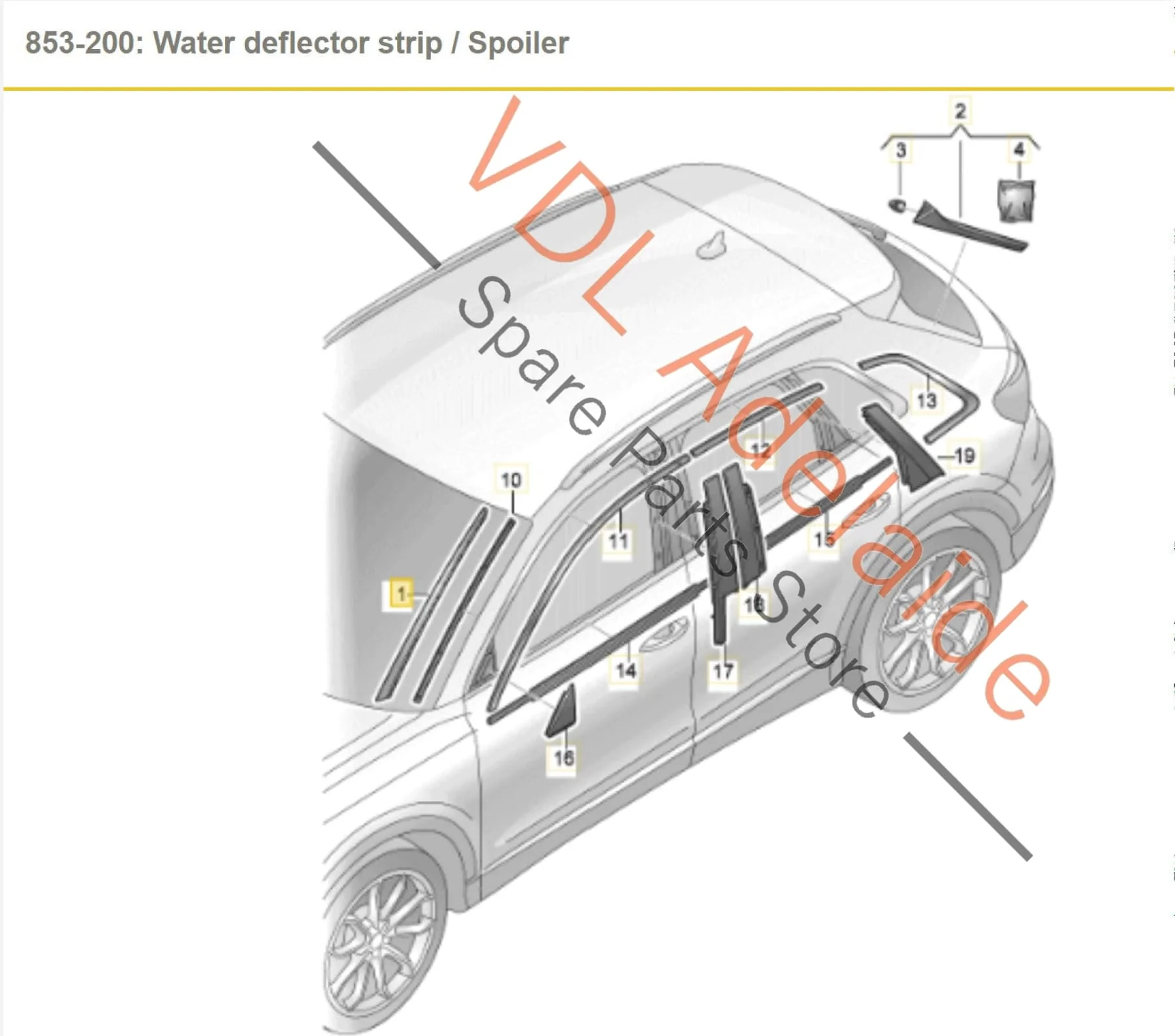 Audi Q3 RSQ3 F3 Front Windscreen Right Side Wind Water Deflector Strip 83A854328C - Image 2