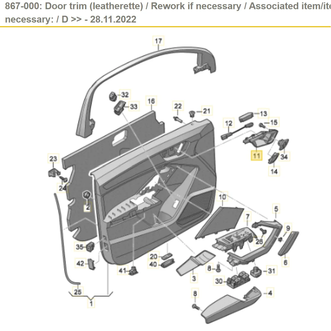 Audi Q3 RSQ3 F3 Right Side Interior Door Handle Pull Release Handle 83A837020G 4PK - Image 2