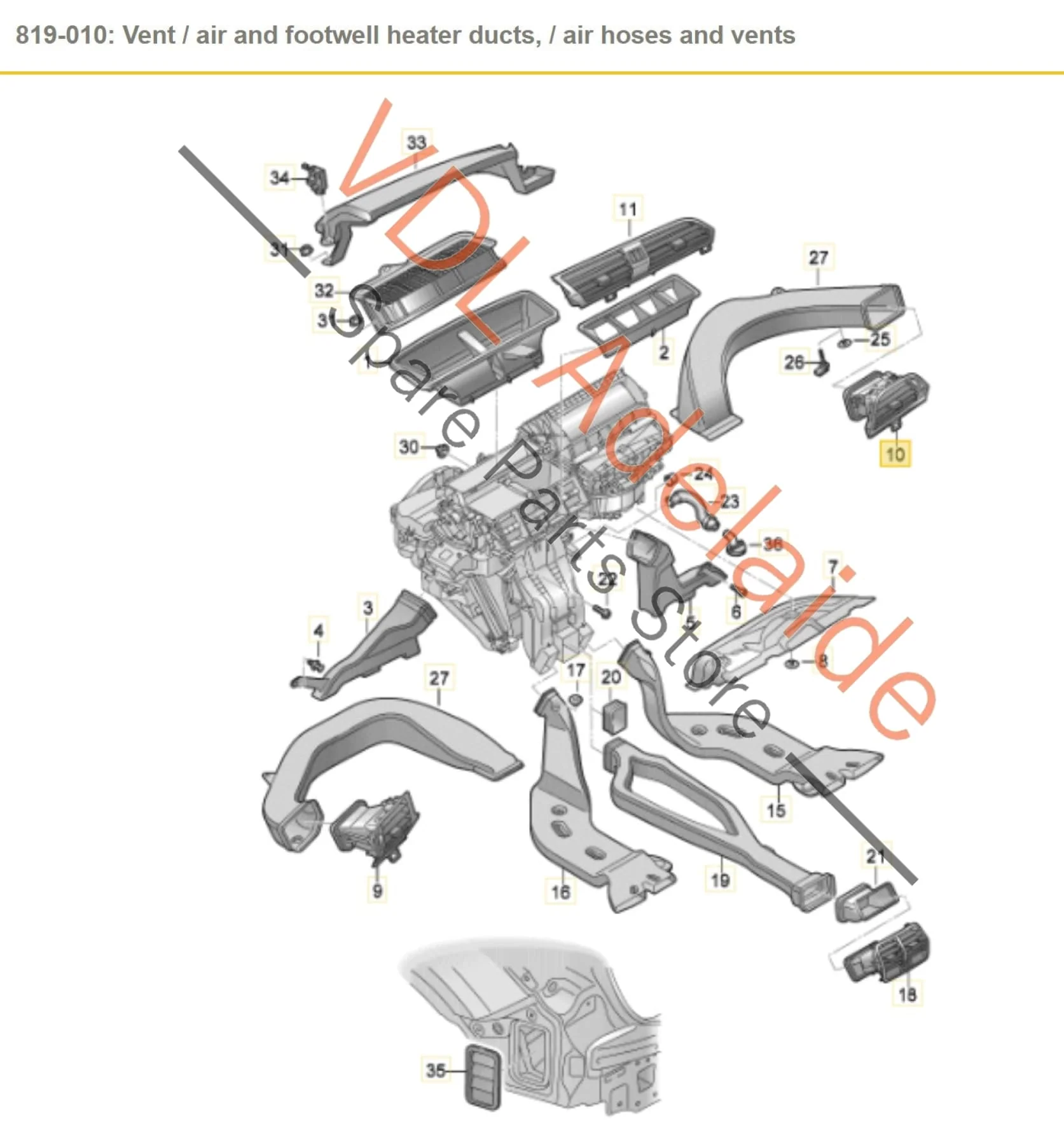 Audi Q3 RSQ3 F3 Drivers Side RHS Air Vent Interior 83C820902 6PS - Image 2