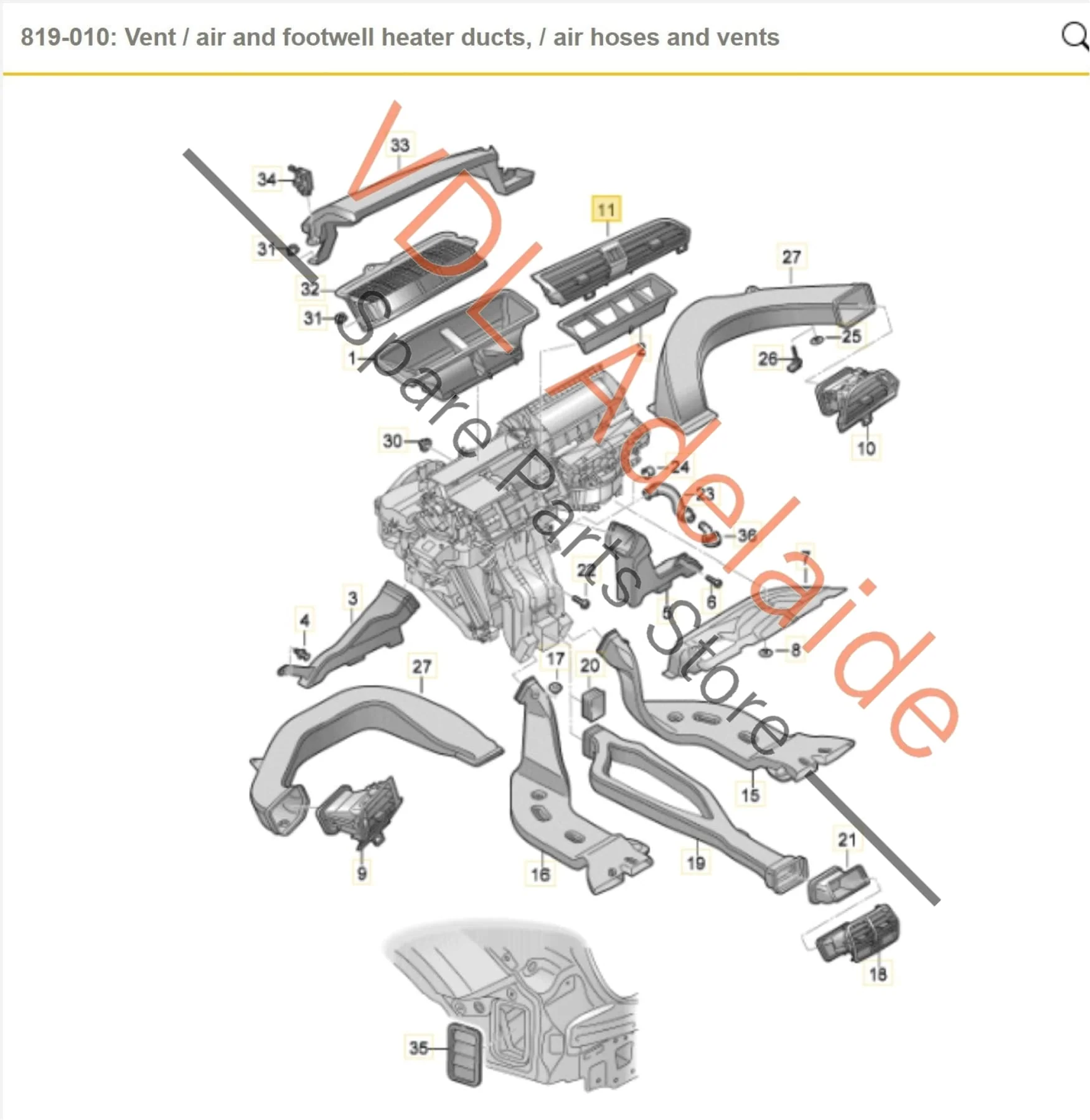 Audi Q3 RSQ3 F3 Centre Dashboard Air Vent Interior 83C820903 6PS - Image 2