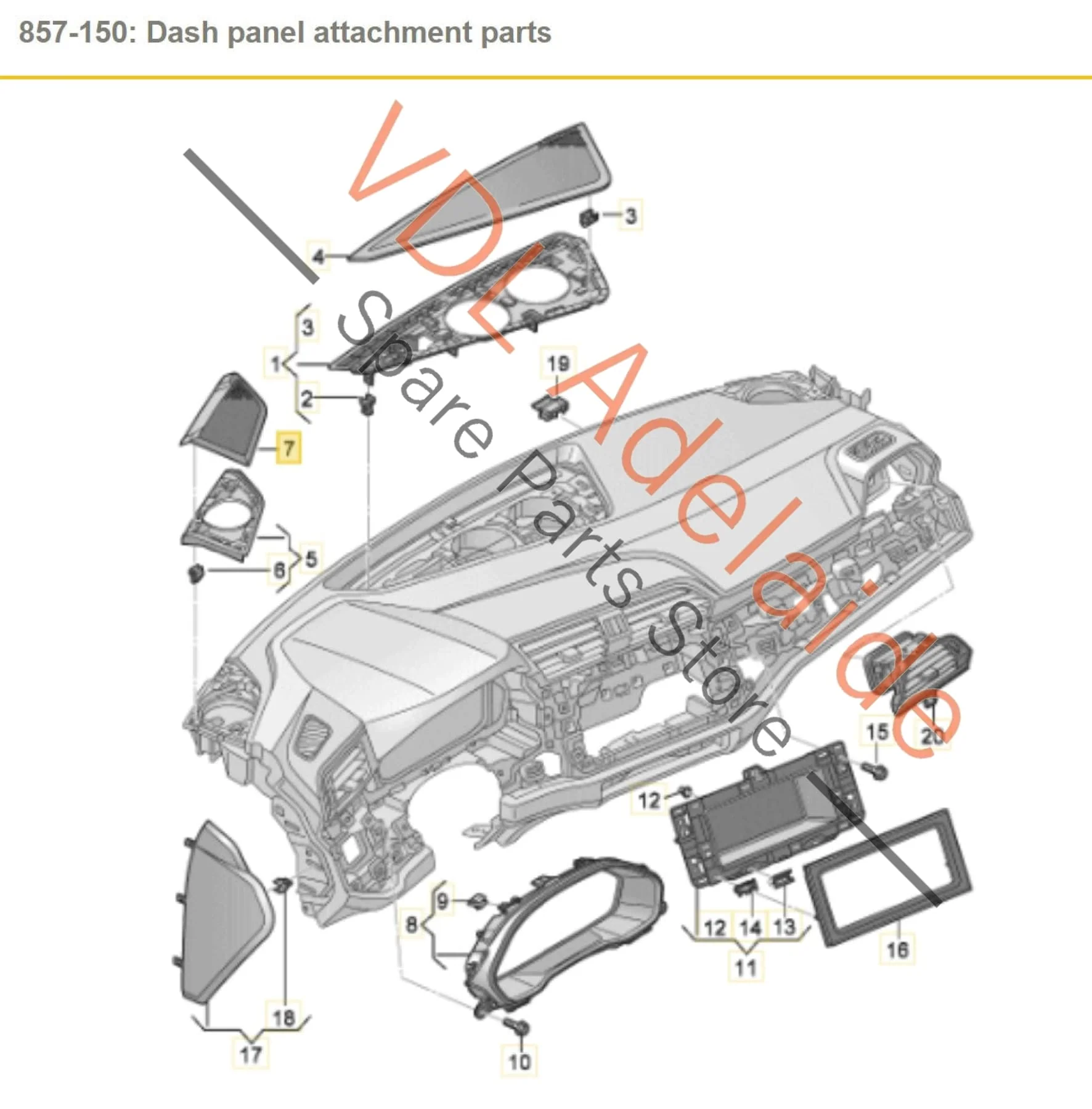 Audi Q3 RSQ3 F3 B&O Bang Olufsen Speaker Covers for Dashboard 83A857227 83A857228 - Image 2
