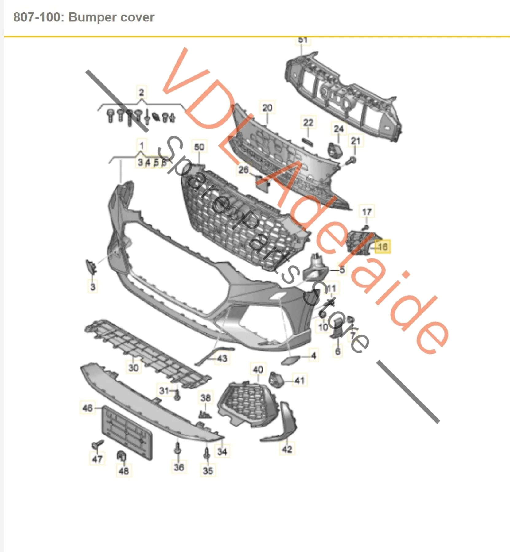 Audi RSQ3 F3 Front Bumper Grille Bracket Right Side 83A807096B - Image 2
