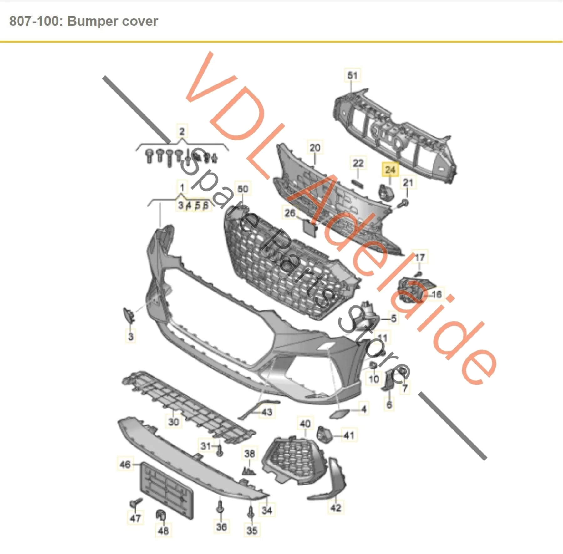 Audi RSQ3 F3 Front Bumper Middle Grille Left Side Bracket for Parking Sensor 83A919261C - Image 2