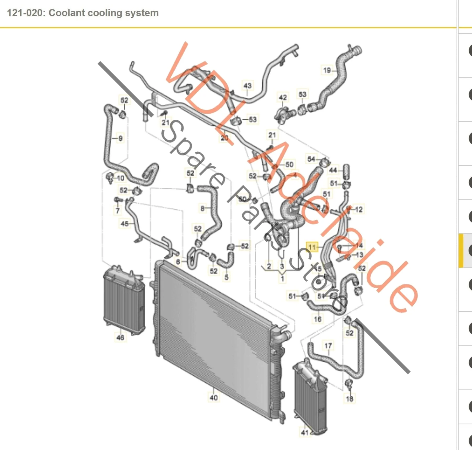 Audi RS3 RSQ3 F3 Coolant Radiator Hose Pipe 8V0121397A - Image 2