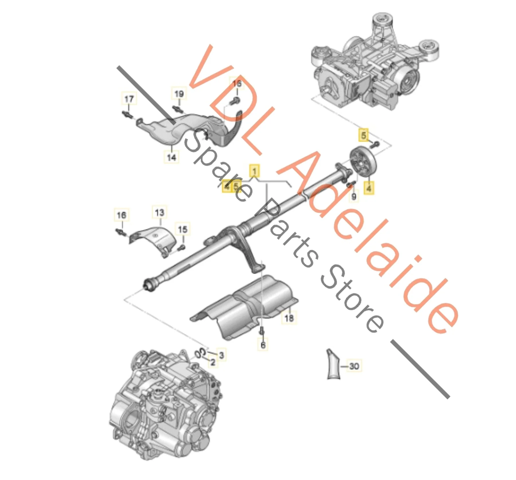 Audi RSQ3 F3 Cardan Propeller Tail Shaft 83A521101A - Image 2