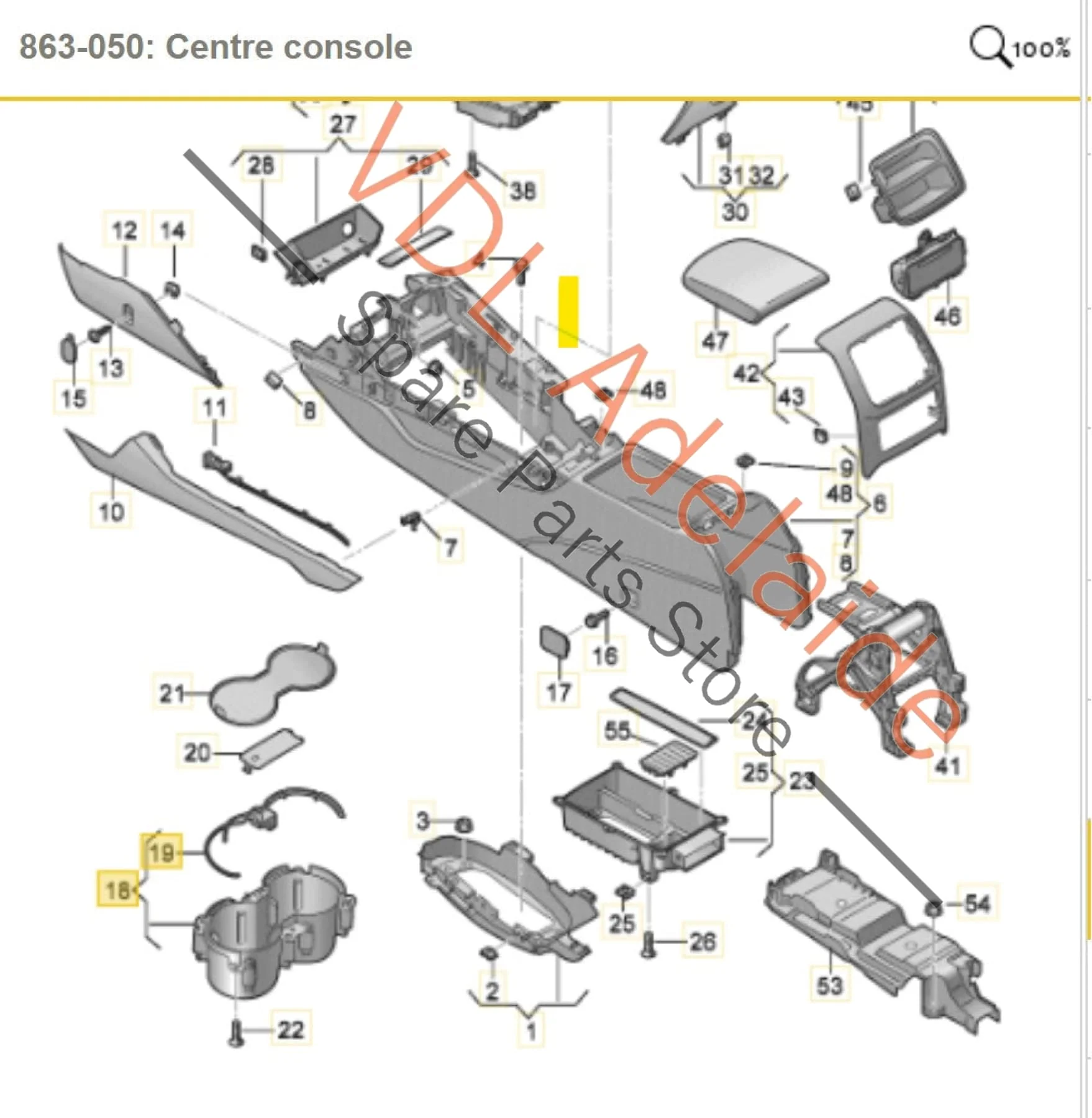 Audi A4 S4 B9 Centre Console Cup Drinks Holder 8W0862533B 8W0862145 - Image 2