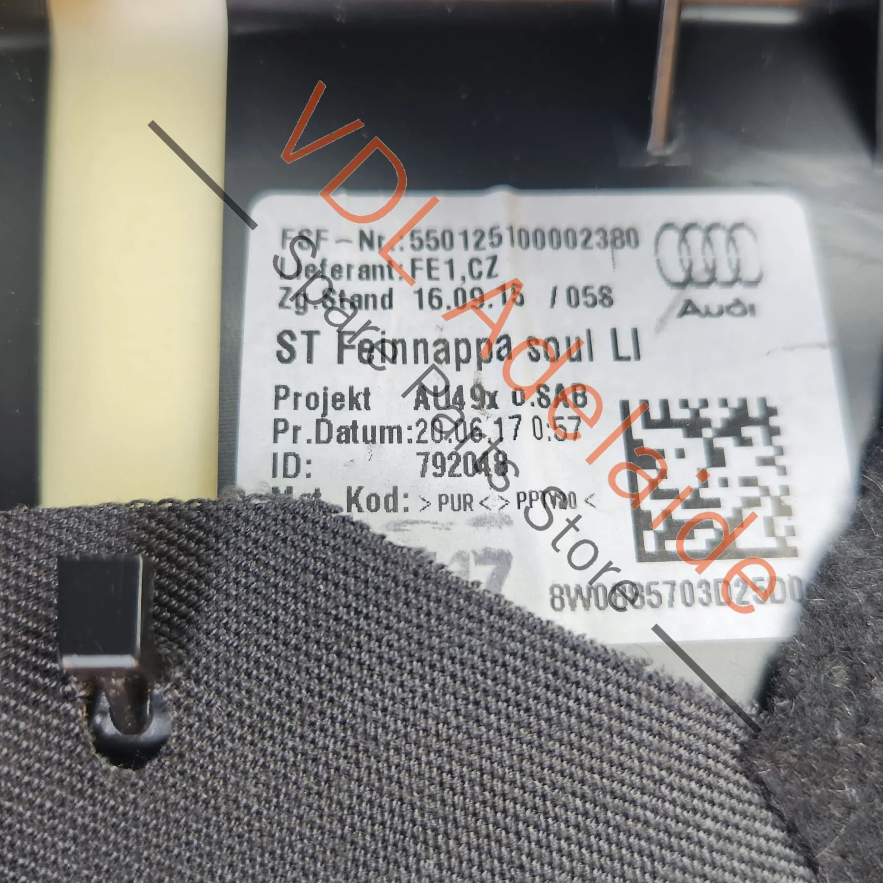 Audi A4 S4 B9 Left Side Rear Seat Leather Side Bolster Trim 8W0885703 25D 8W0885703AK 25D - Image 8