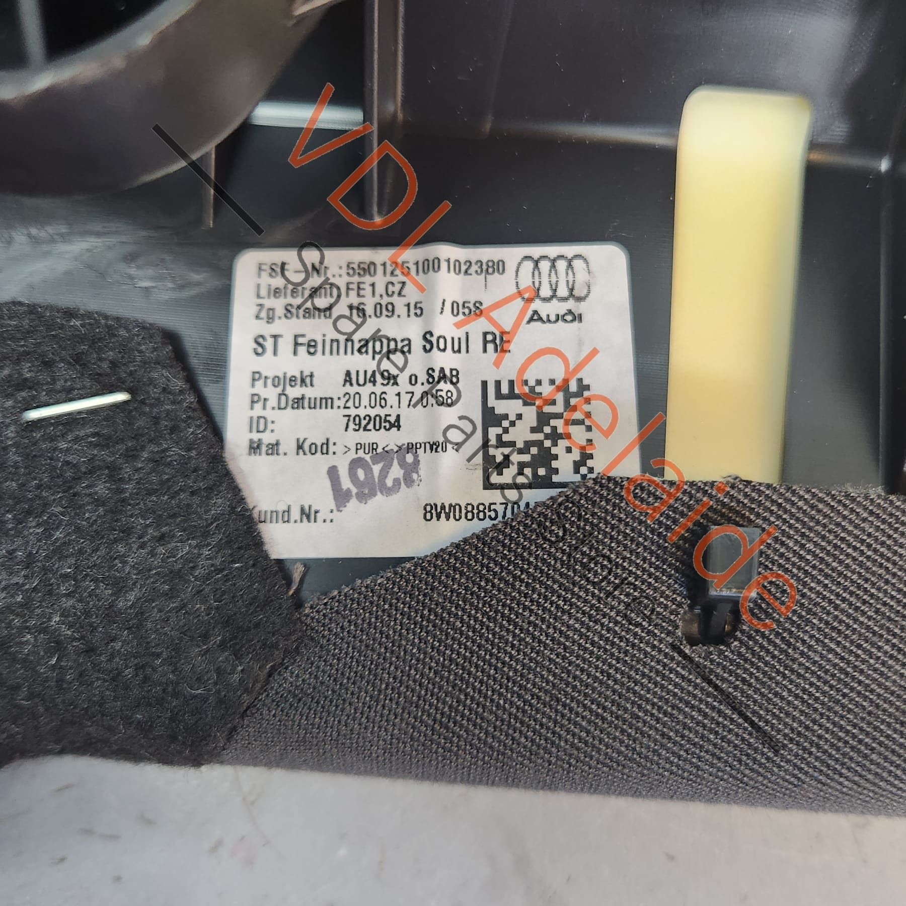 Audi A4 S4 B9 Right Side Rear Seat Leather Side Bolster Trim 8W0885704 25D 8W0885704AK 25D - Image 7