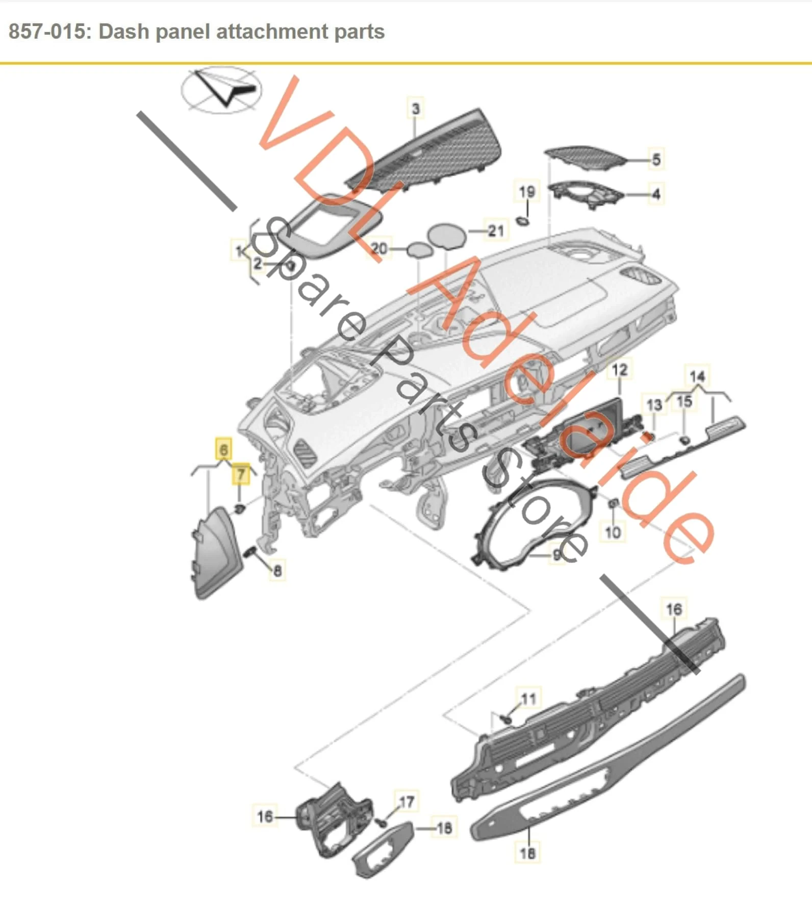 Audi A4 S4 B9 Driver Right Side Dashboard Trim Cover for Fuse Access 8W0857086 - Image 2