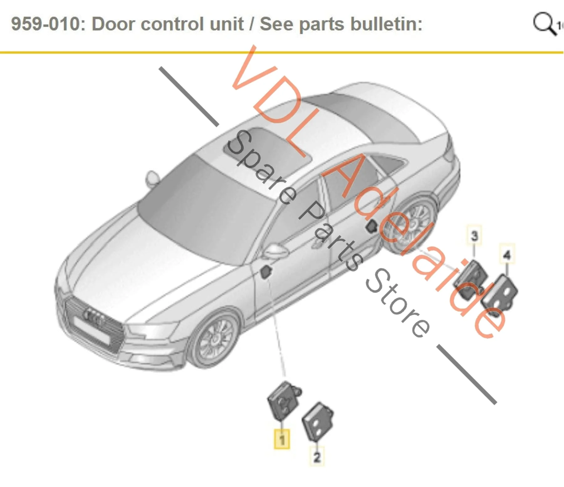 Audi A4 B9 Front Drivers Side Door Control Module 4M0959793H 8W0959793H - Image 2