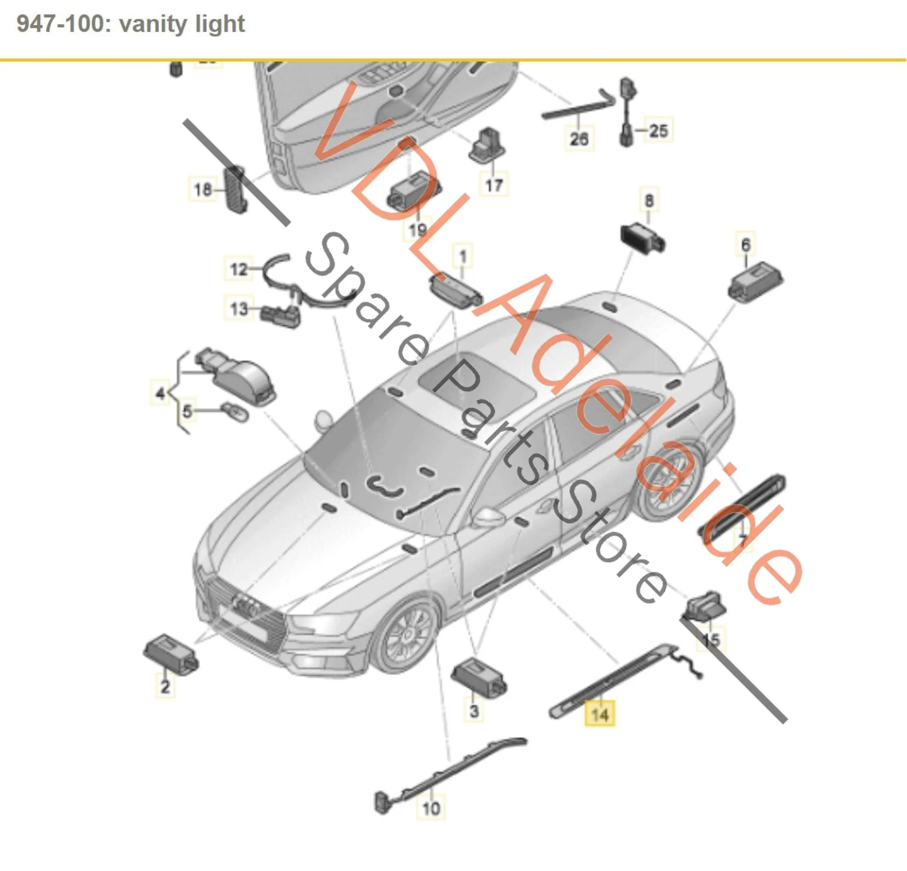Audi S4 B9 Illuminated Sill Trim Door Entry Strip Pair L&R 8W0947417A 8W0947418A - Image 2