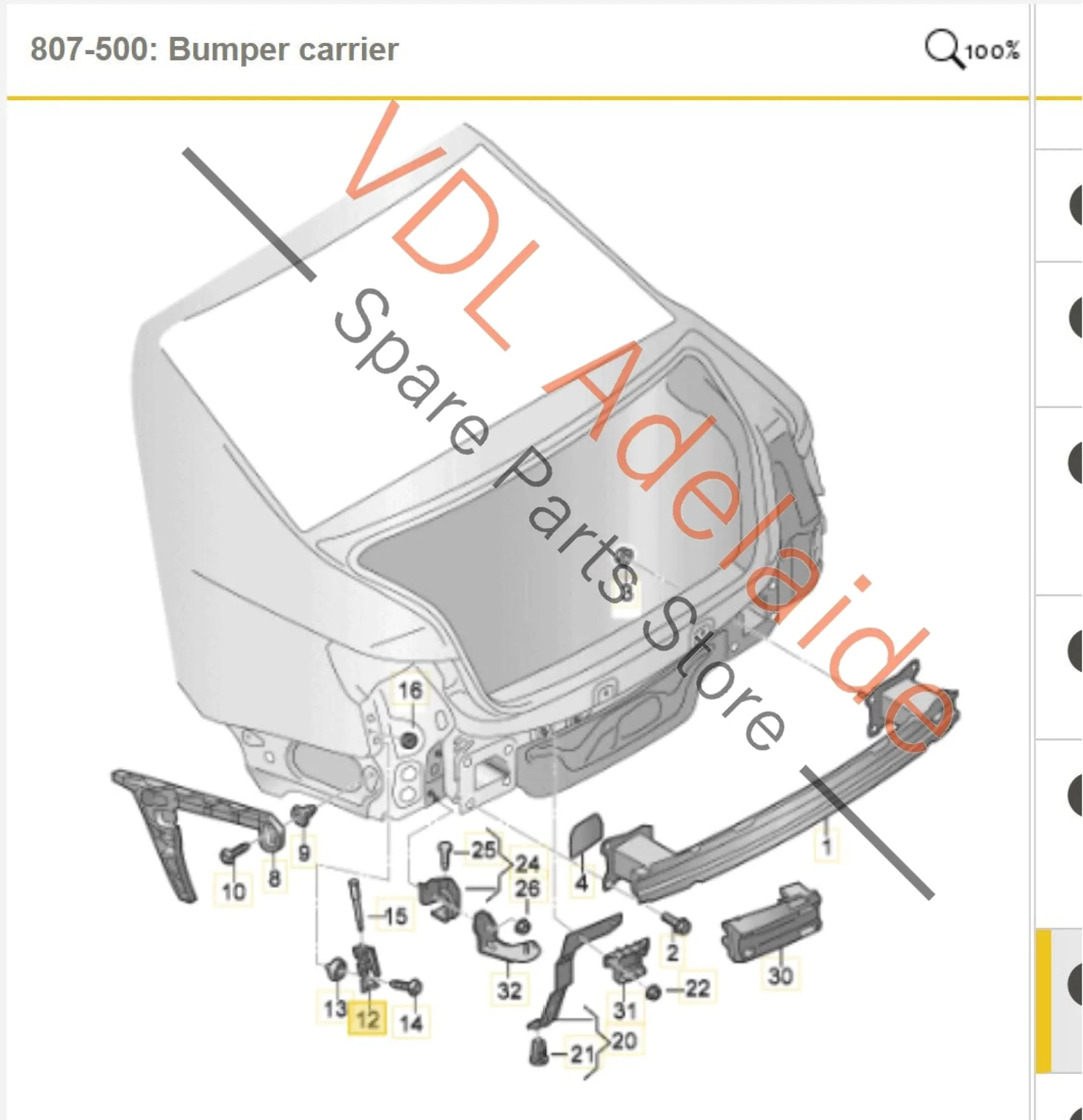 Audi A4 S4 Rear Left Bumper Retaining Bracket & Pin WHT007374 8W9807889B - Image 2