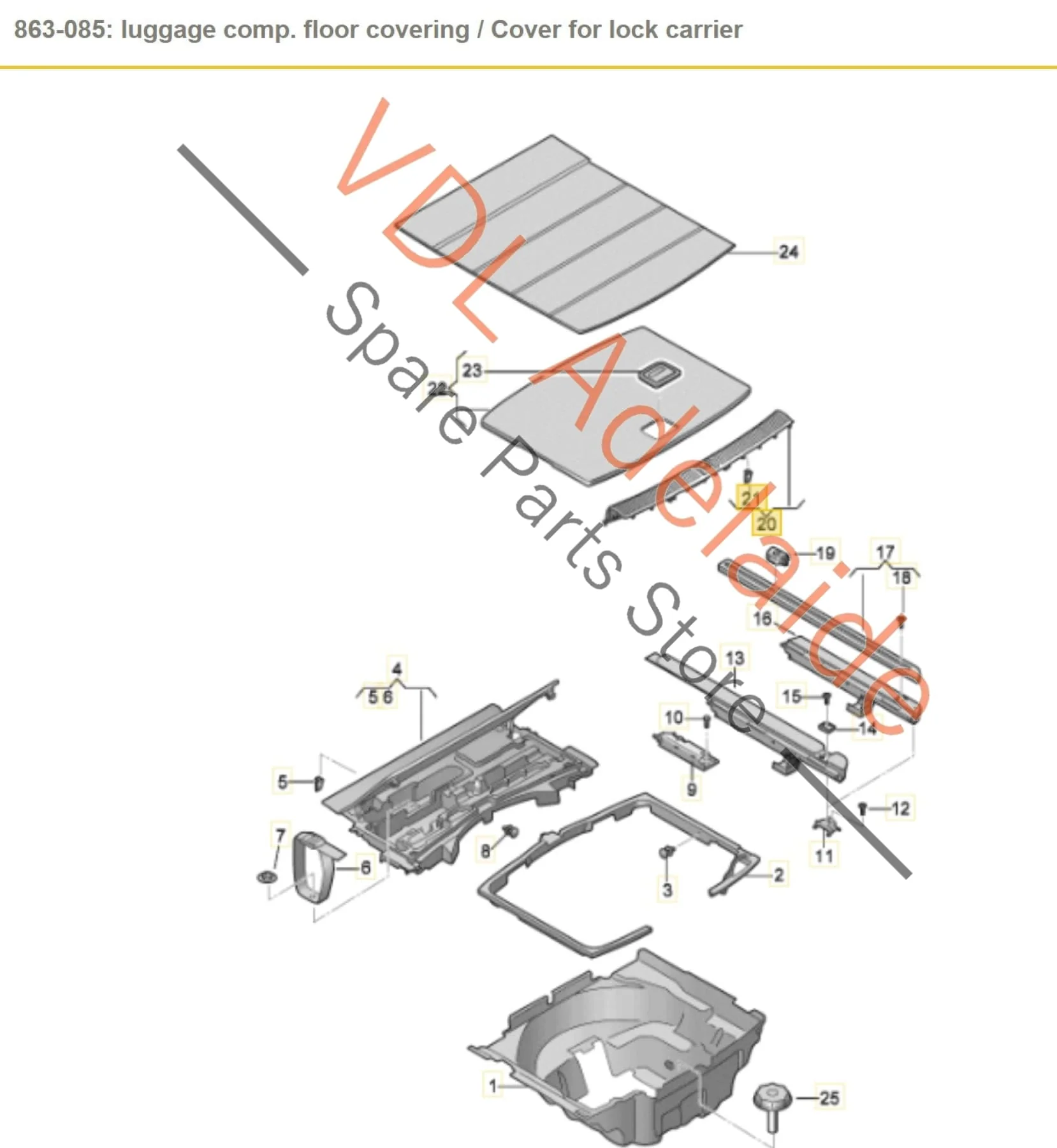 Audi A4 Wagon Avant Boot Loading Edge Trim Strip Interior Panel Stainless 8W9864483B - Image 2