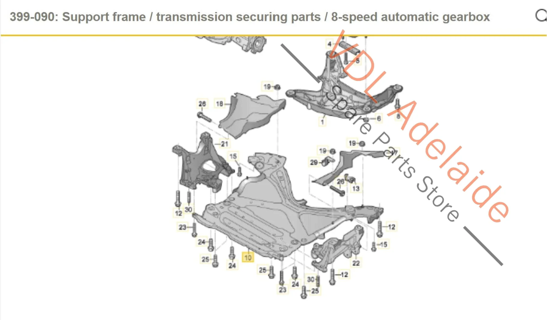 Audi A4 S4 Front Suspension K Frame Carrier Support Brace for RHD 8W2399347G 8W2399347H - Image 2