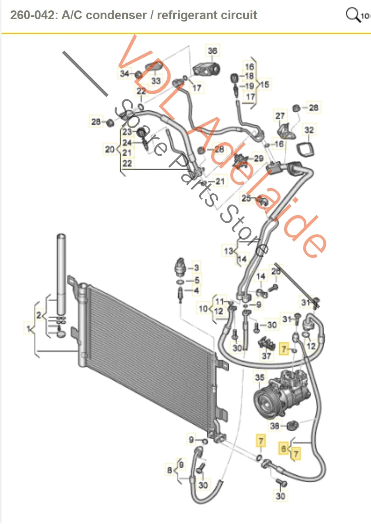 Audi S4 TFSI B9 3.0L Petrol V6 Air Conditioning Refrigerant Pressure Hose Pipe 8W0816721C - Image 2