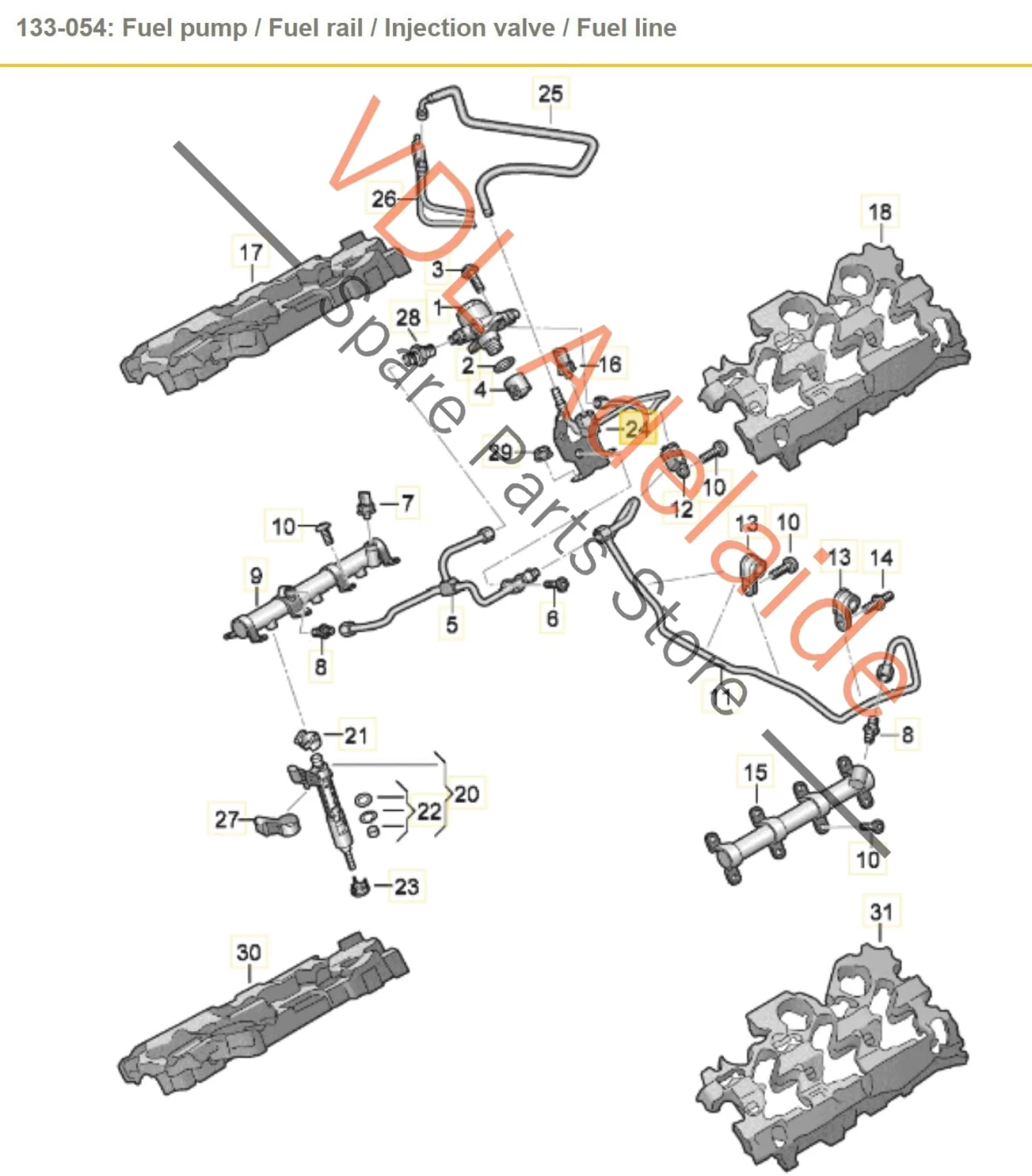 Audi S4 S5 B9 3.0L Steel Fuel Line Hose Pipe & 11BAR 11 BAR Pressure Sensor 059906054G 06M127503M 06M127503S - Image 2