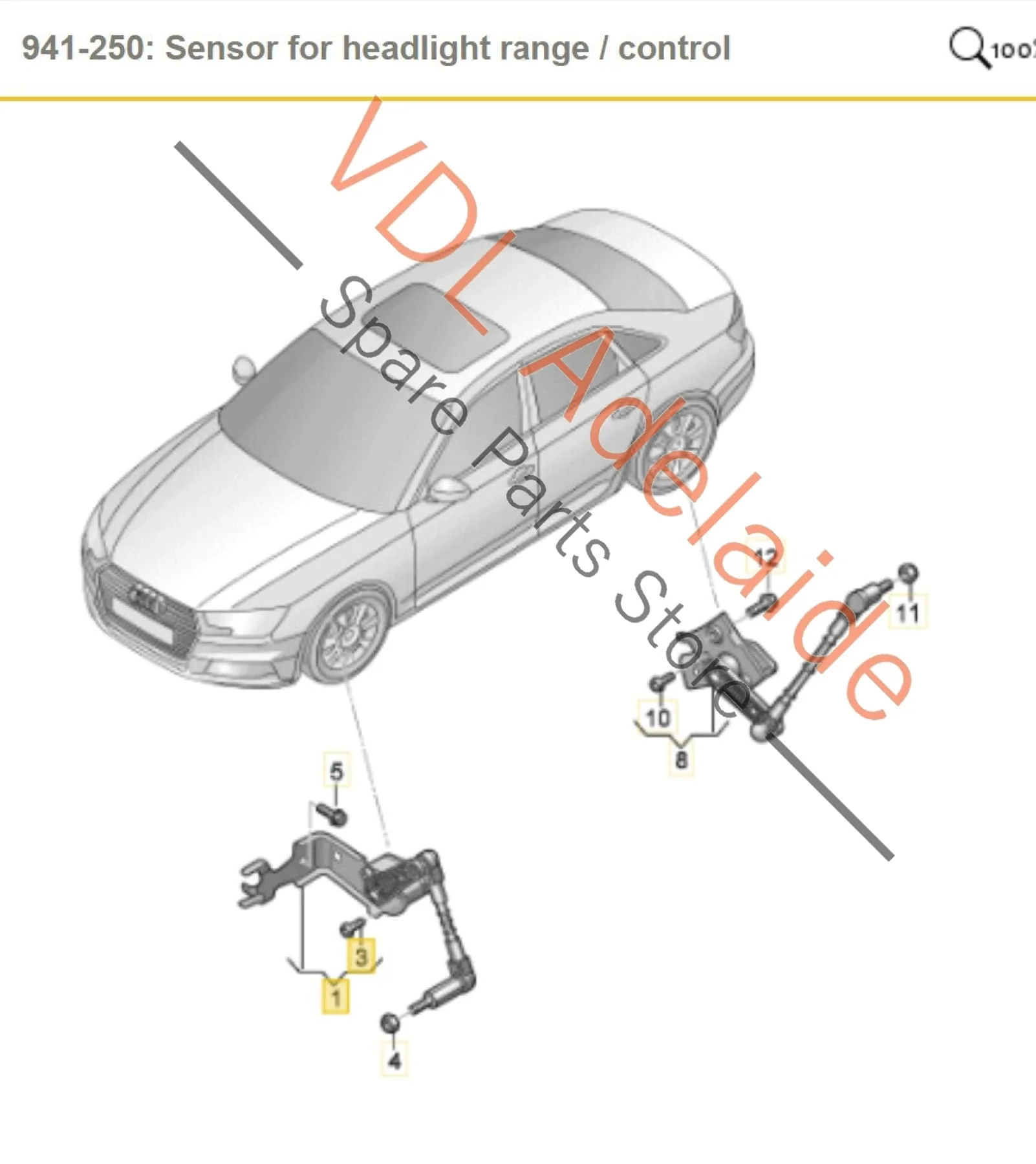Audi A4 S4 B9 Front Left Suspension Level Sensor 8W0941285E 8W0941285C - Image 2
