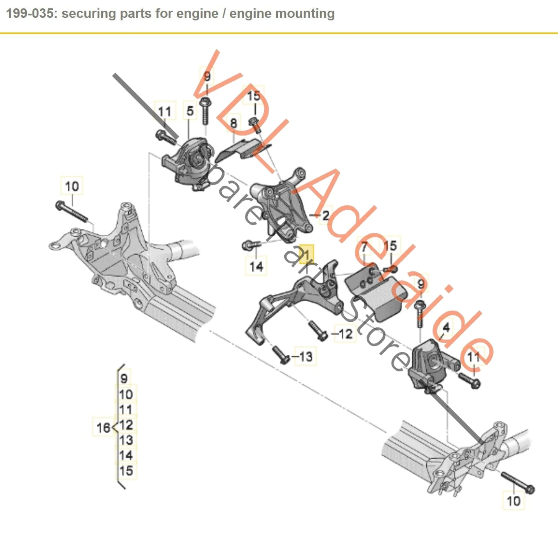 Audi S4 S5 3.0 V6 Aluminium Engine Mounting Bracket Left Side 8W0199307L 8W0199307Q - Image 2