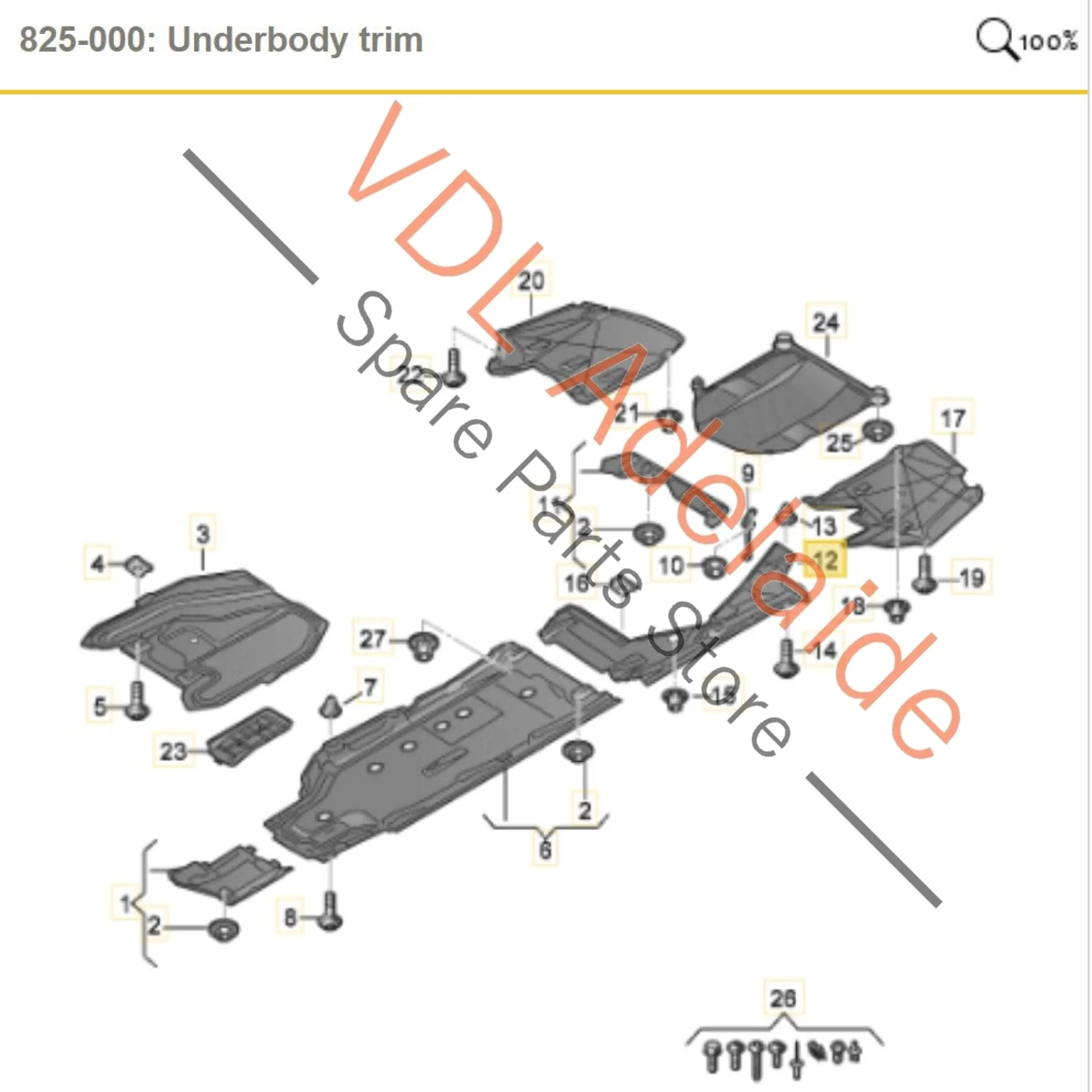 Audi A4 S4 B9 Left Rear Underbody Trim Splash Shield 8W0825215F 8W0825215E - Image 2
