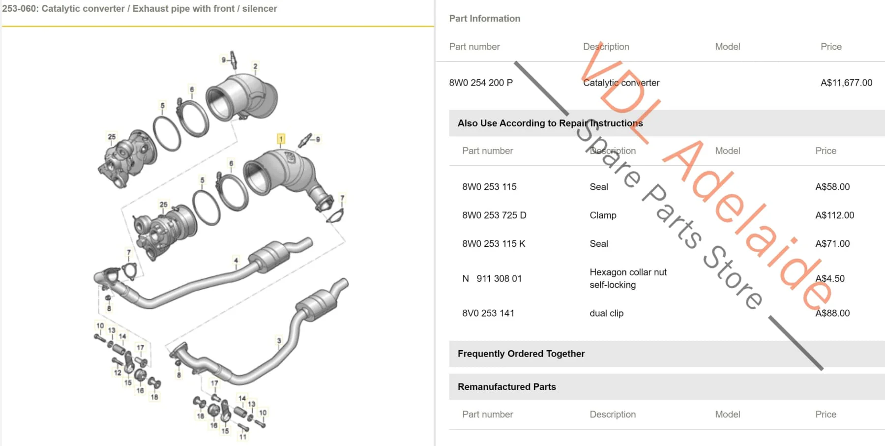 Audi RS5 F5 B9 RS4 Left Side Catalytic Converter Exhaust - Image 2