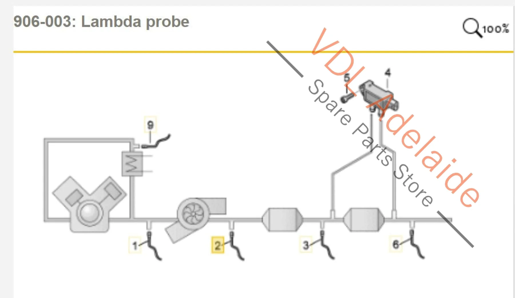 Audi RS5 F5 B9 Oxygen Sensor Lambda Probe Upstream Right Pre-Cat 06M906265 - Image 2