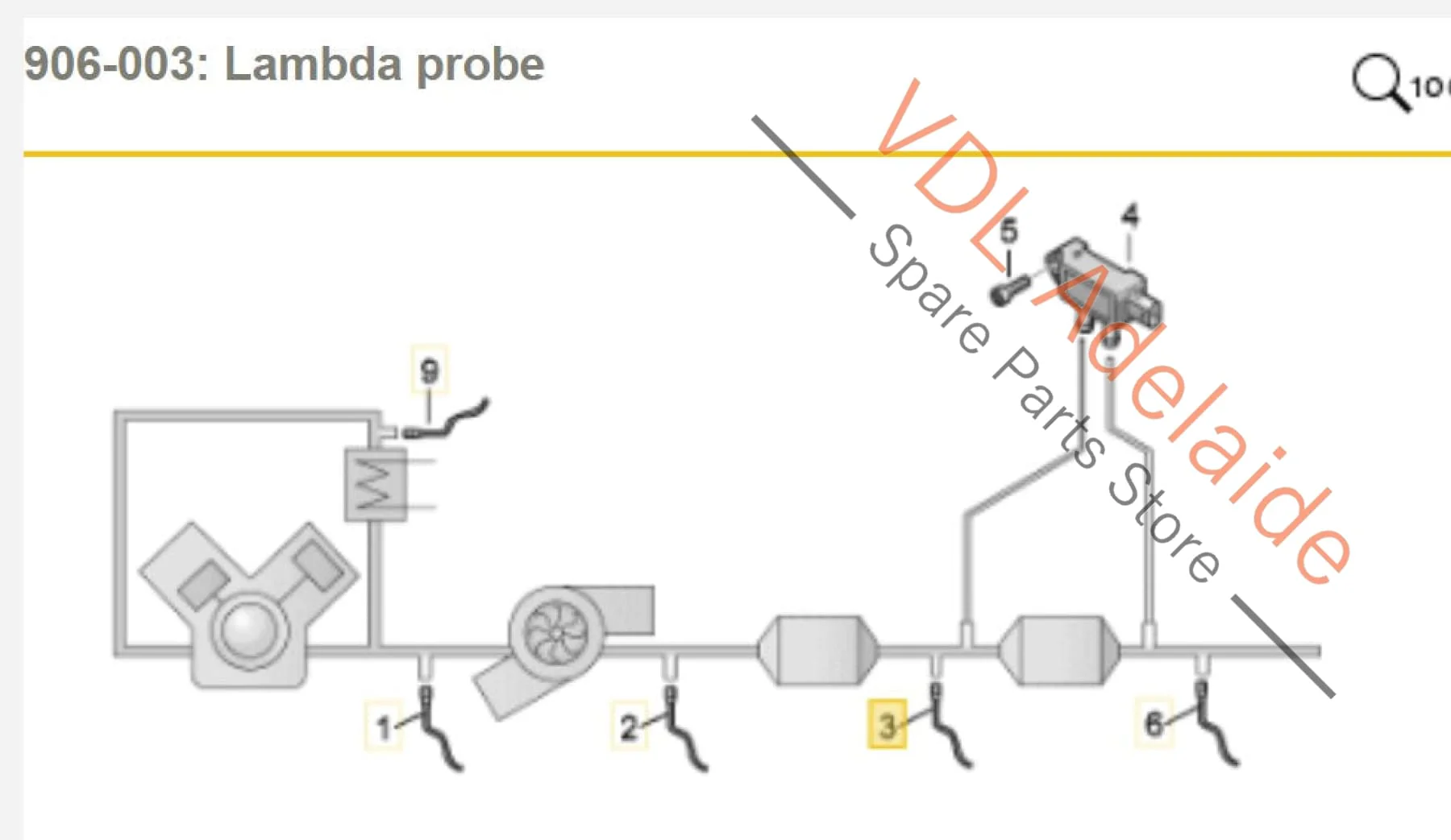 Audi RS5 F5 B9 Oxygen Sensor Lambda Probe Down stream Right After-Cat 8W0906265C - Image 2
