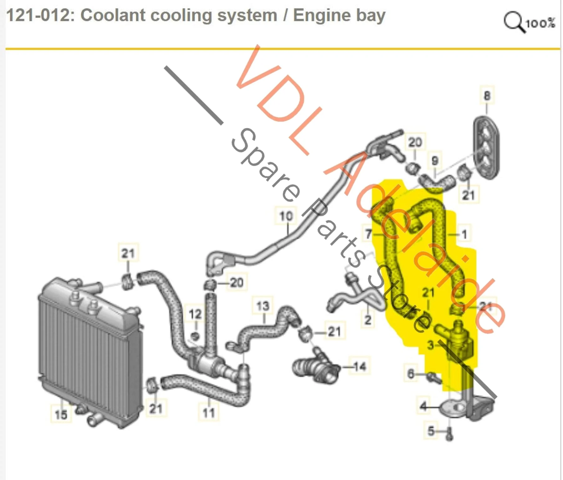 Audi RS5 F5 B9 Coolant Hose and Auxillary Pump 8W0819332AB 06H121601M 8W0819337D - Image 2