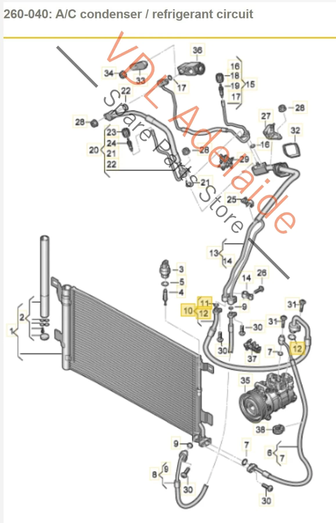 Audi RS5 F5 B9 AC Refrigerant Gas Hose Line Pipe 8W0816743BQ - Image 2