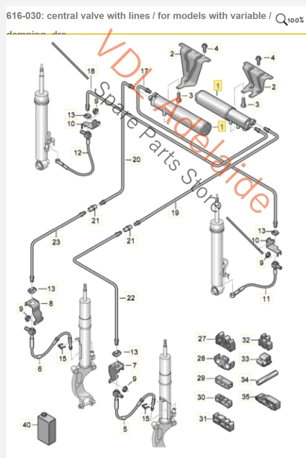 Audi RS5 F5 B9 RS4 Active Suspension Fluid Reservoir Shock Absorber Central Damper Valve 8W0616887 - Image 2