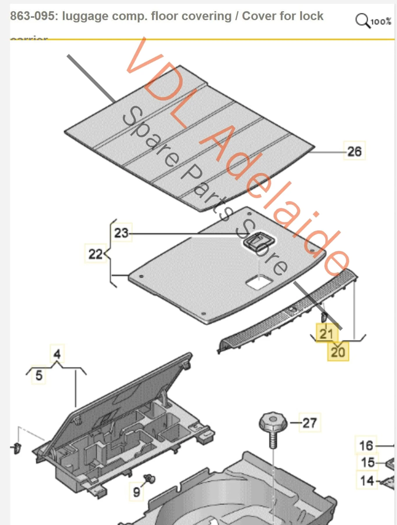 Audi A5 S5 RS5 F5 B9 Rear Cargo Loading Edge Strip Stainless Steel 8W8864483C 4PK - Image 2
