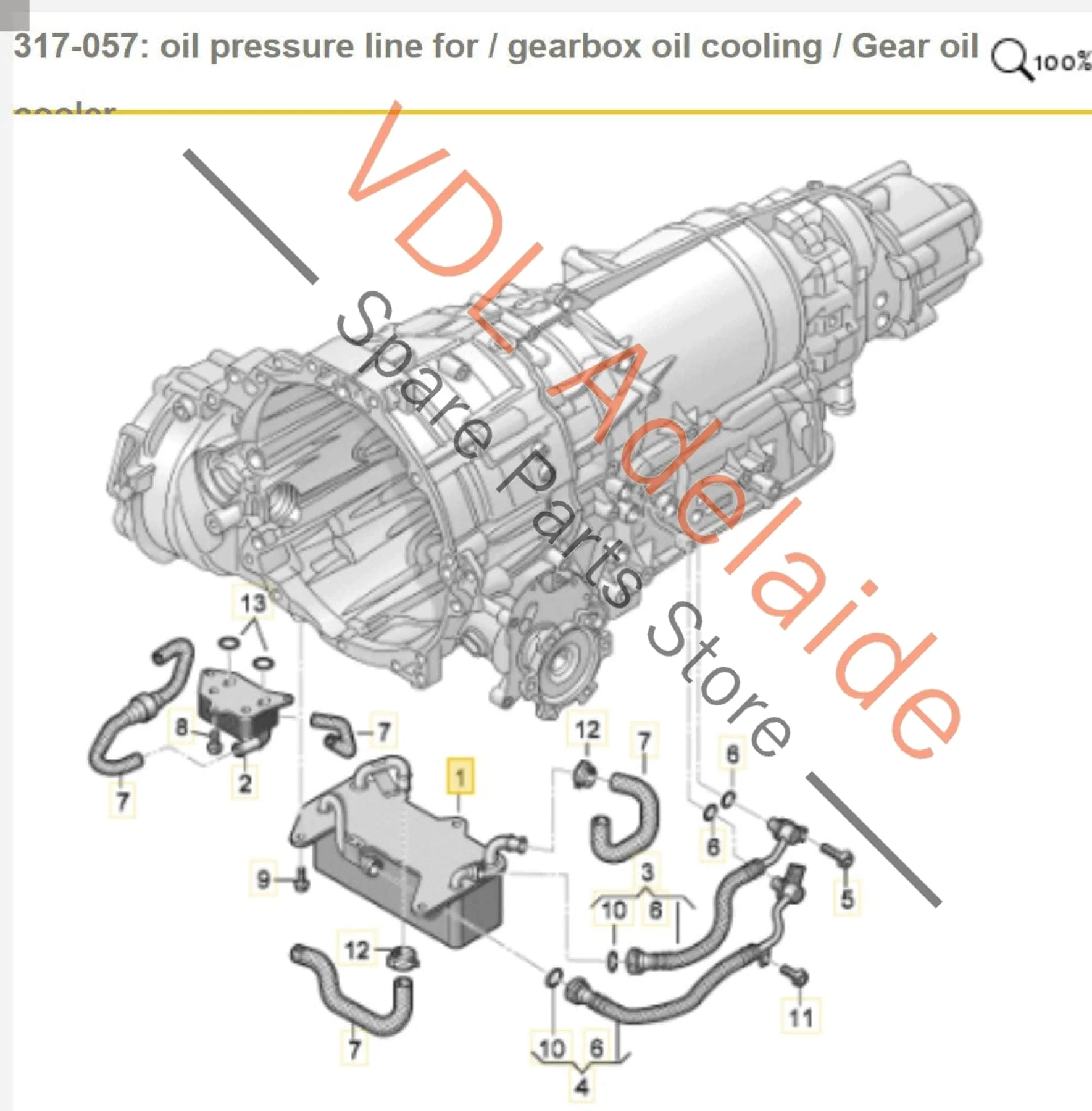 Audi A4 A5 Q5 Q7 RS4 RS5 F5 B9 Gear Oil Cooler for Gearbox 4M0317021G - Image 2