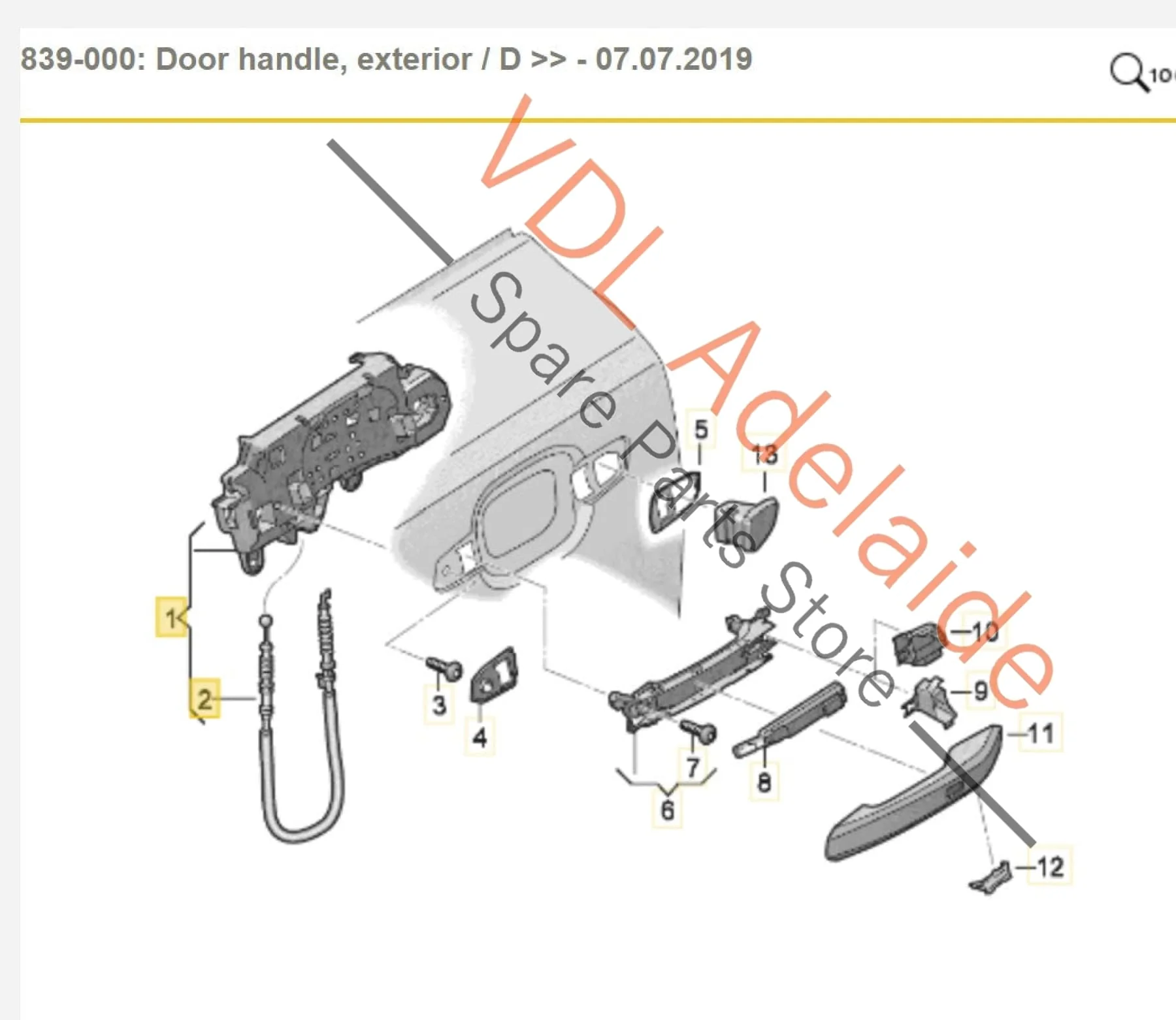 Audi RS5 F5 B9 Rear Right Drivers Door Handle Mounting Bar Bracket 8W0837812A - Image 2