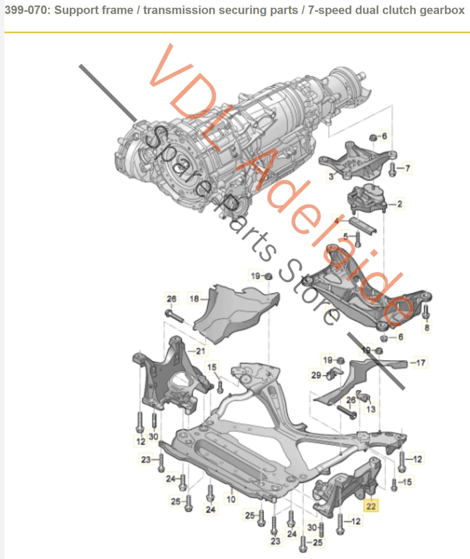 Audi A4 B9 A5 F5 Aluminium Front K-Frame Suspension Bracket Left 8W0399295E - Image 2