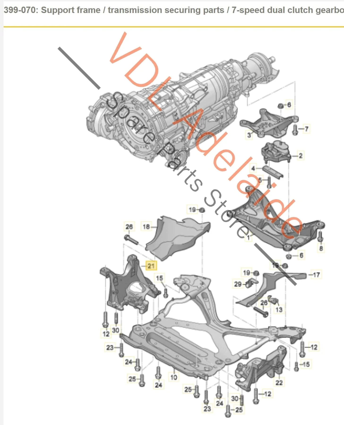 Audi A4 B9 A5 F5 Aluminium Front K-Frame Suspension Bracket Right 8W0399296E - Image 2