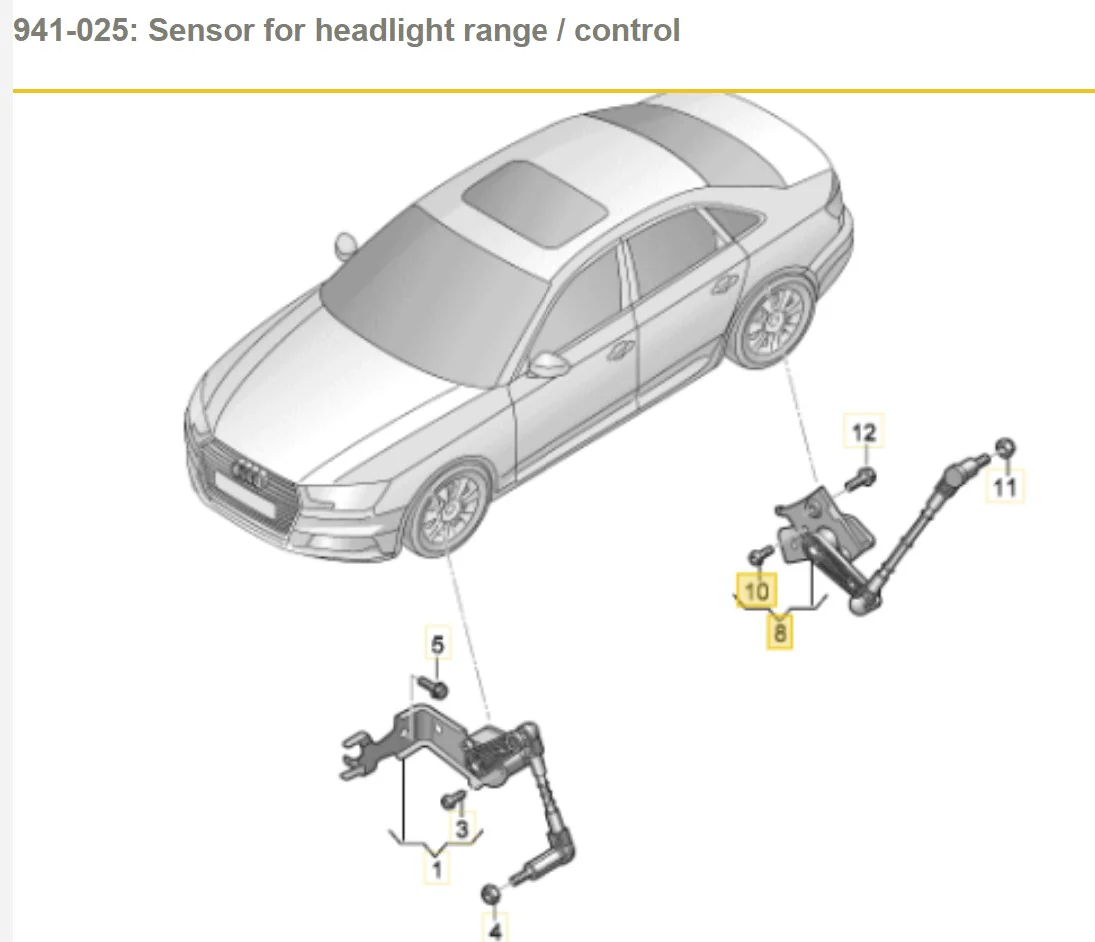 Audi A4 B9 A5 F5 Rear Left Suspension Level Sensor 8W0941309E - Image 2