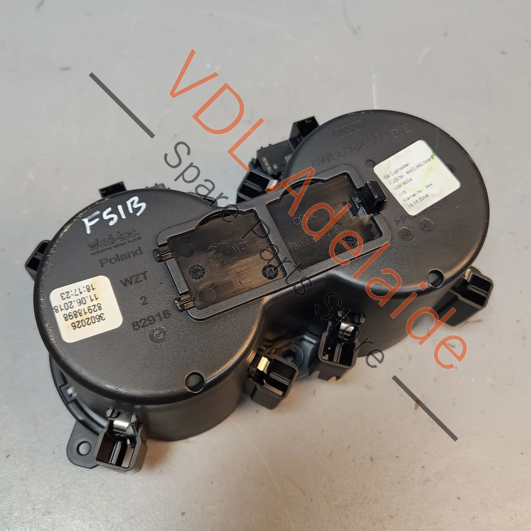 Audi A5 F5 Centre Console Drinks Cup Holder with Fibre Optic Strip Light - Image 7