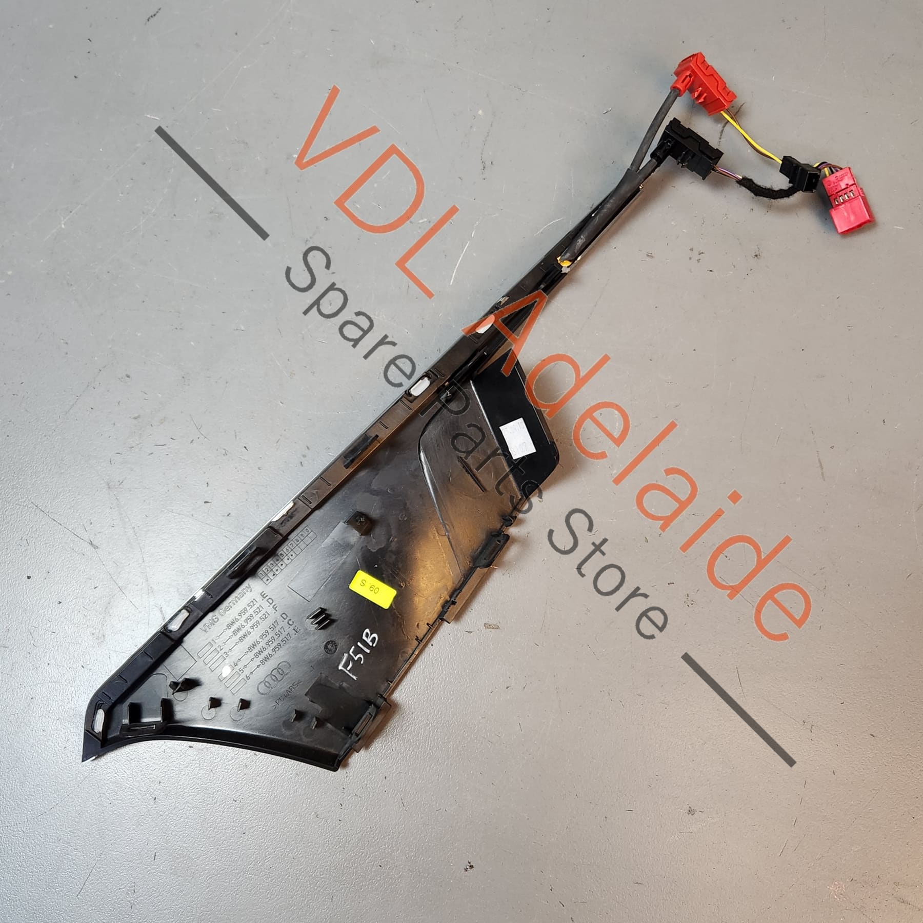 Audi A5 F5 Left Interior Door Lock Handle Switch Trim w Fibre Optic Light 8W6959517D - Image 4