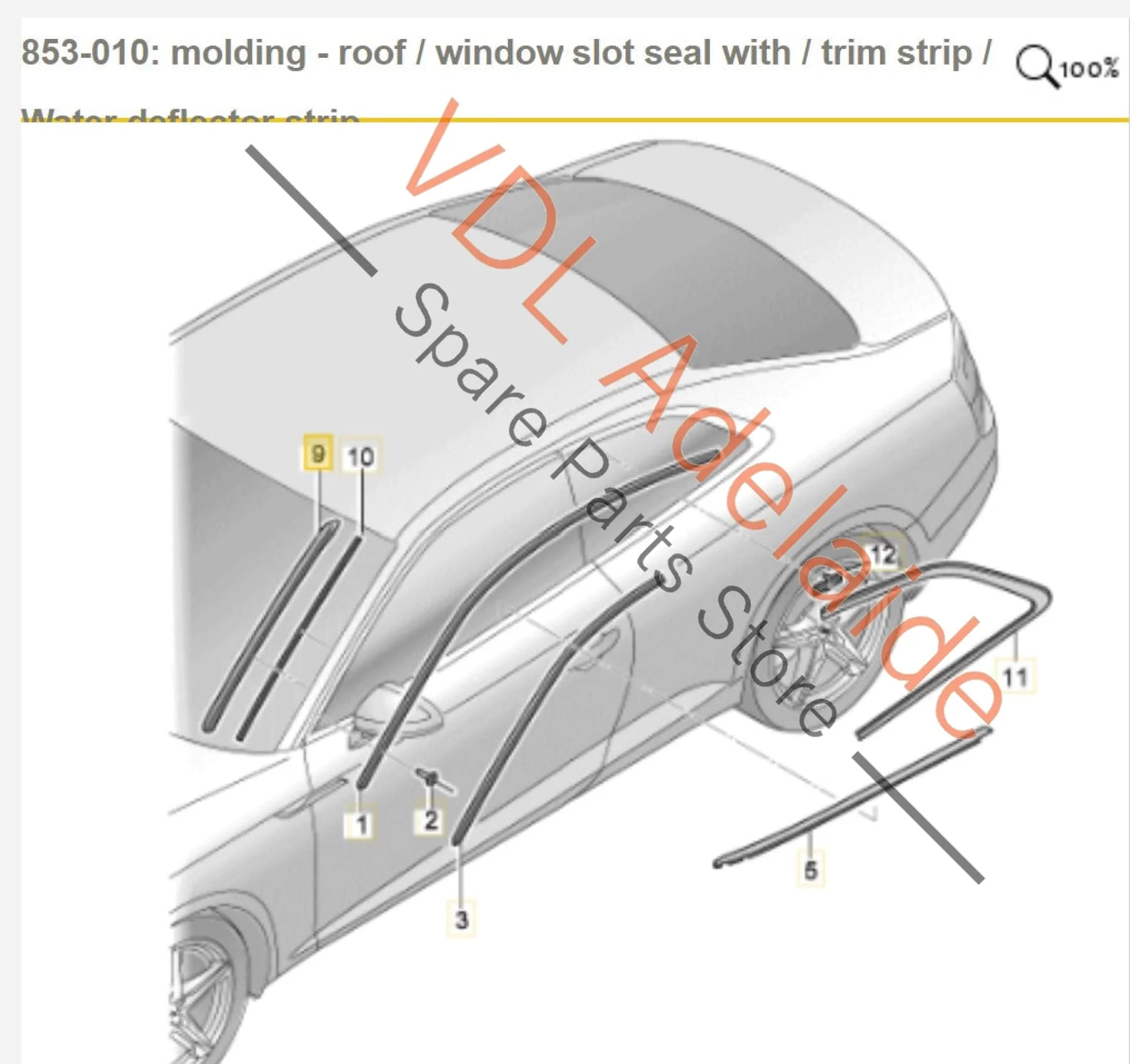 Audi A5 F5 Left Side Exterior Moulding Windscreen Deflector Trim 8W6854327B - Image 2