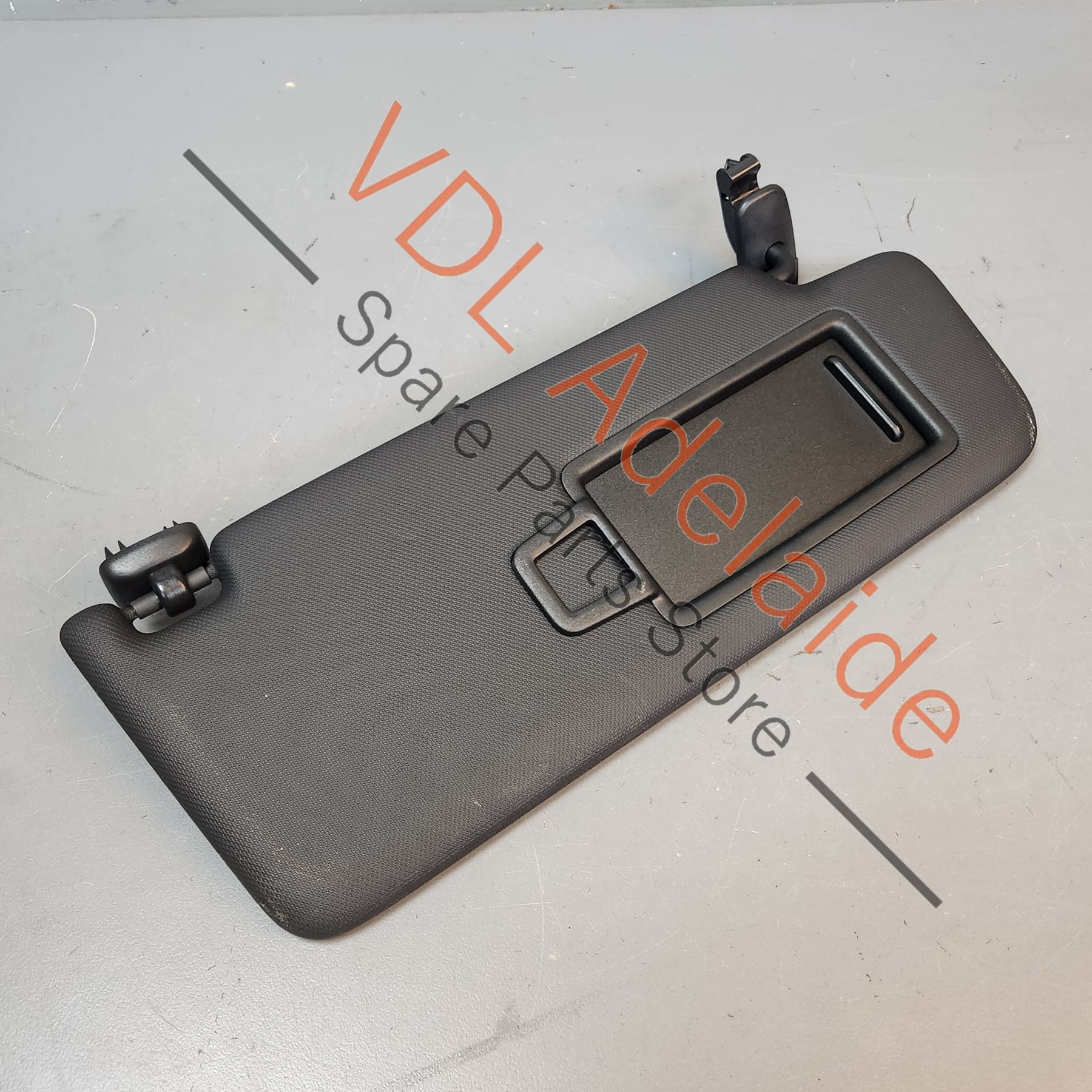 Audi A5 F5 Right Sunvisor Black w Courtesy Light & Vanity Mirror 8W0857552AK 7C0