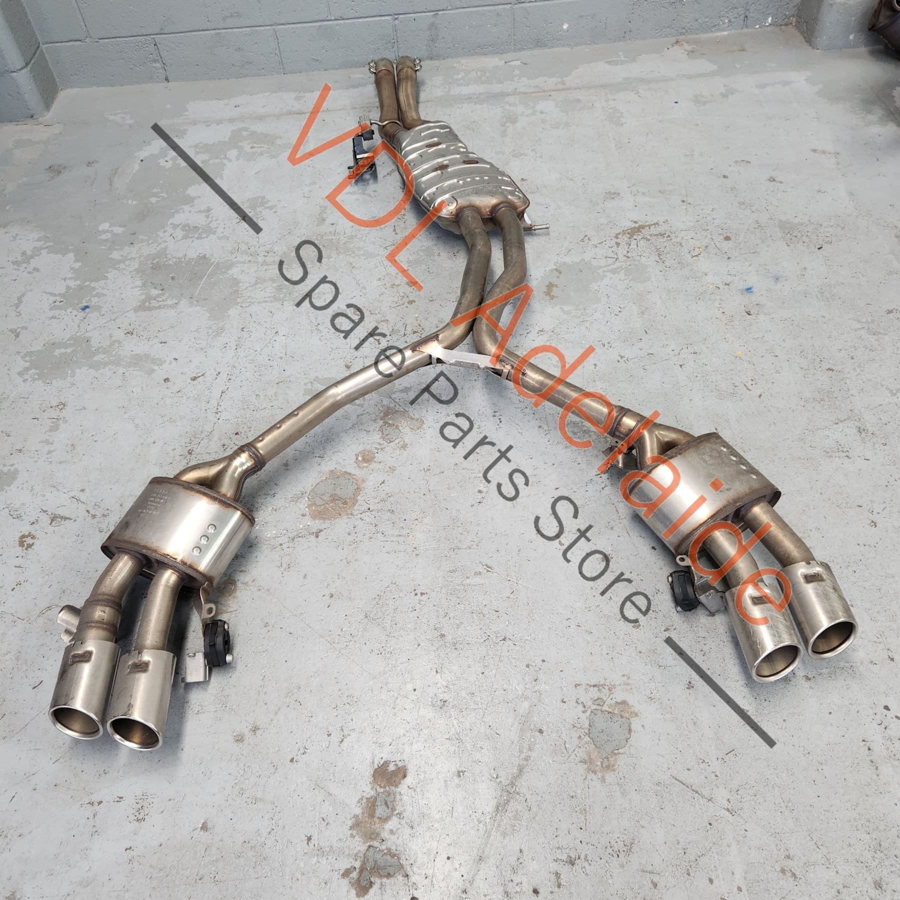 Audi S5 F5 B9 Rear Exhaust Muffler System with Quad Tail Pipe Outlets - Image 3
