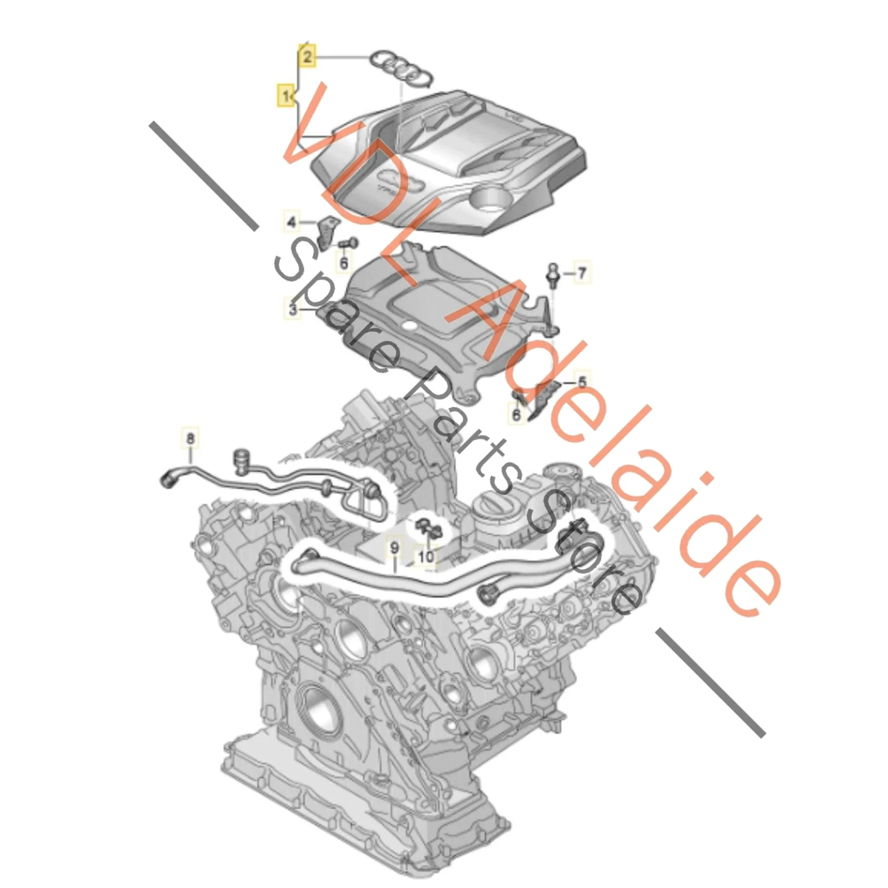 Audi S4 S5 SQ5 3.0 V6 Engine Cover Trim 06M103925AL - Image 2