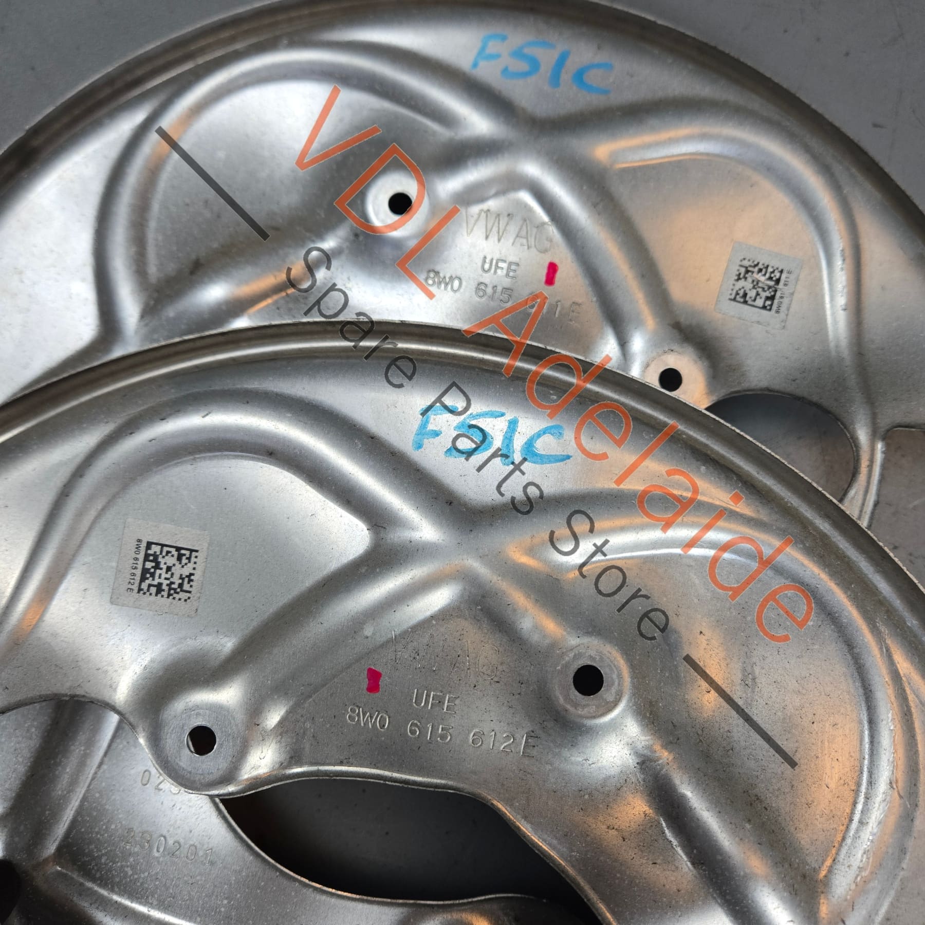 Audi RS4 S4 RS5 S5 Rear Brake Dust Stone Shields 8W0615611E 8W0615612E - Image 2